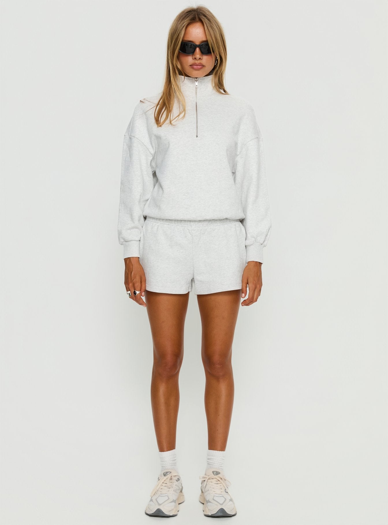 Haelie Fleece Shorts Grey Marle - Image 7