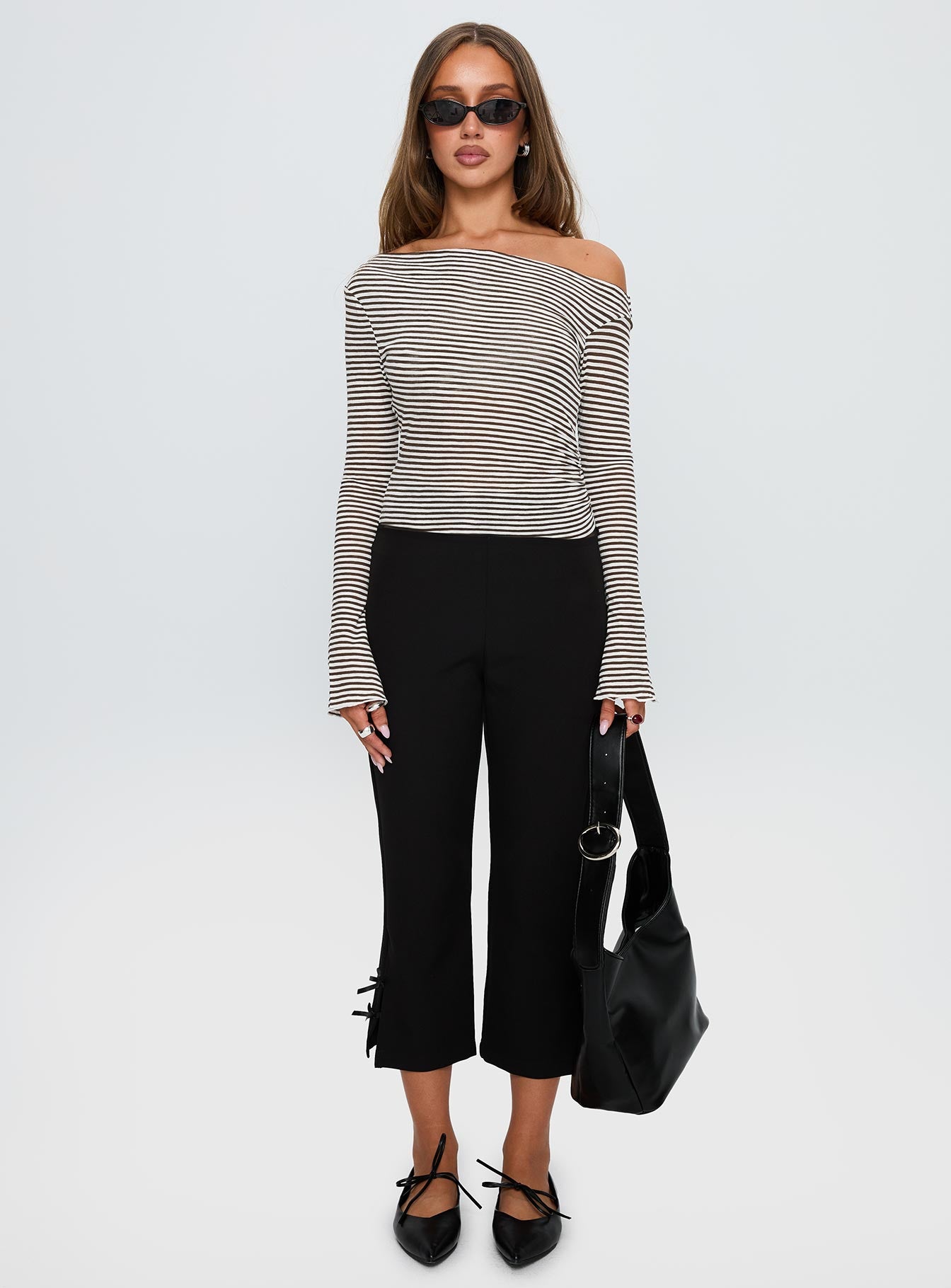 Synergies Long Sleeve Top Brown White Stripe - Image 7