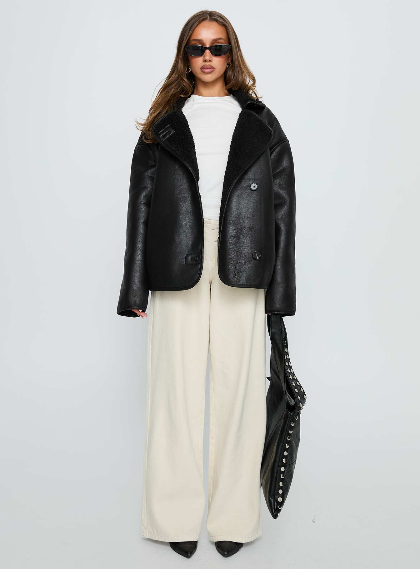 Nunez Faux Leather Jacket Black - Image 6