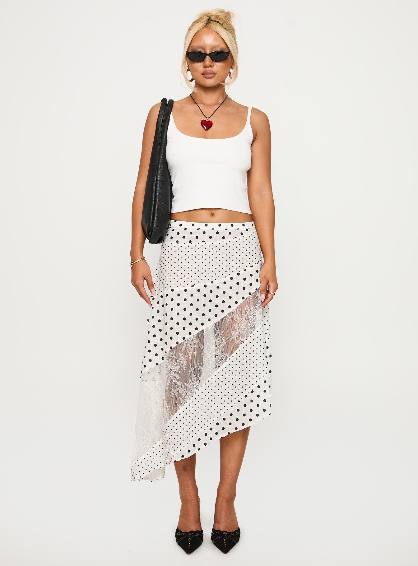 Rennar Maxi Skirt White Polka Dot - Image 7