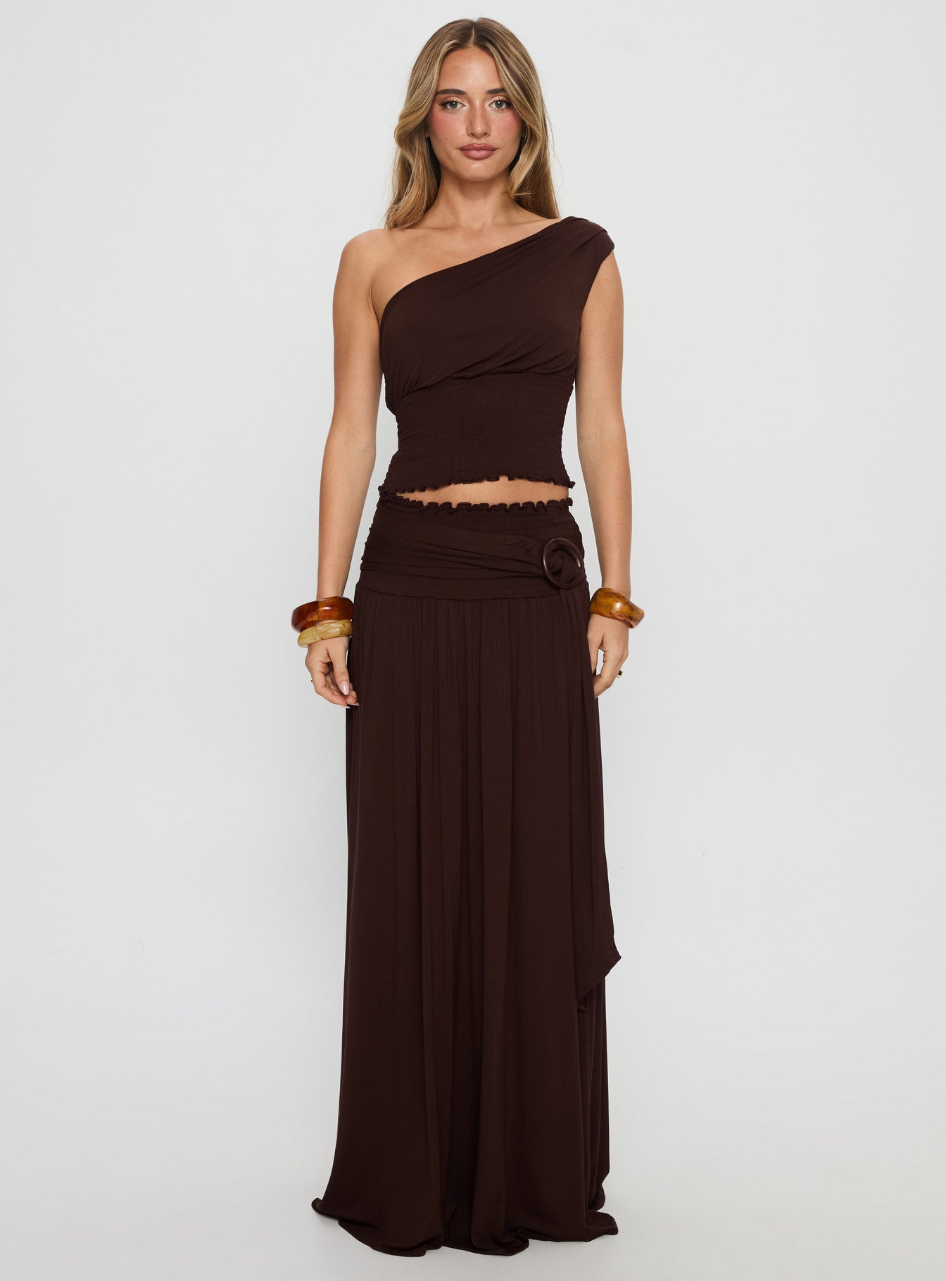 Full Orbit One Shoulder Top Chocolate - Image 7