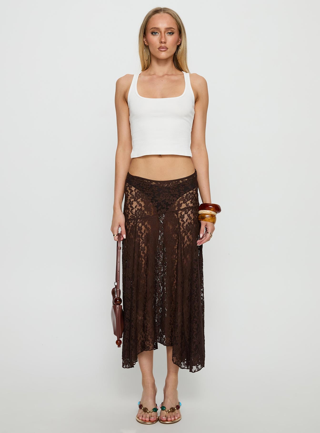 Tidal Midi Skirt Chocolate - Image 7