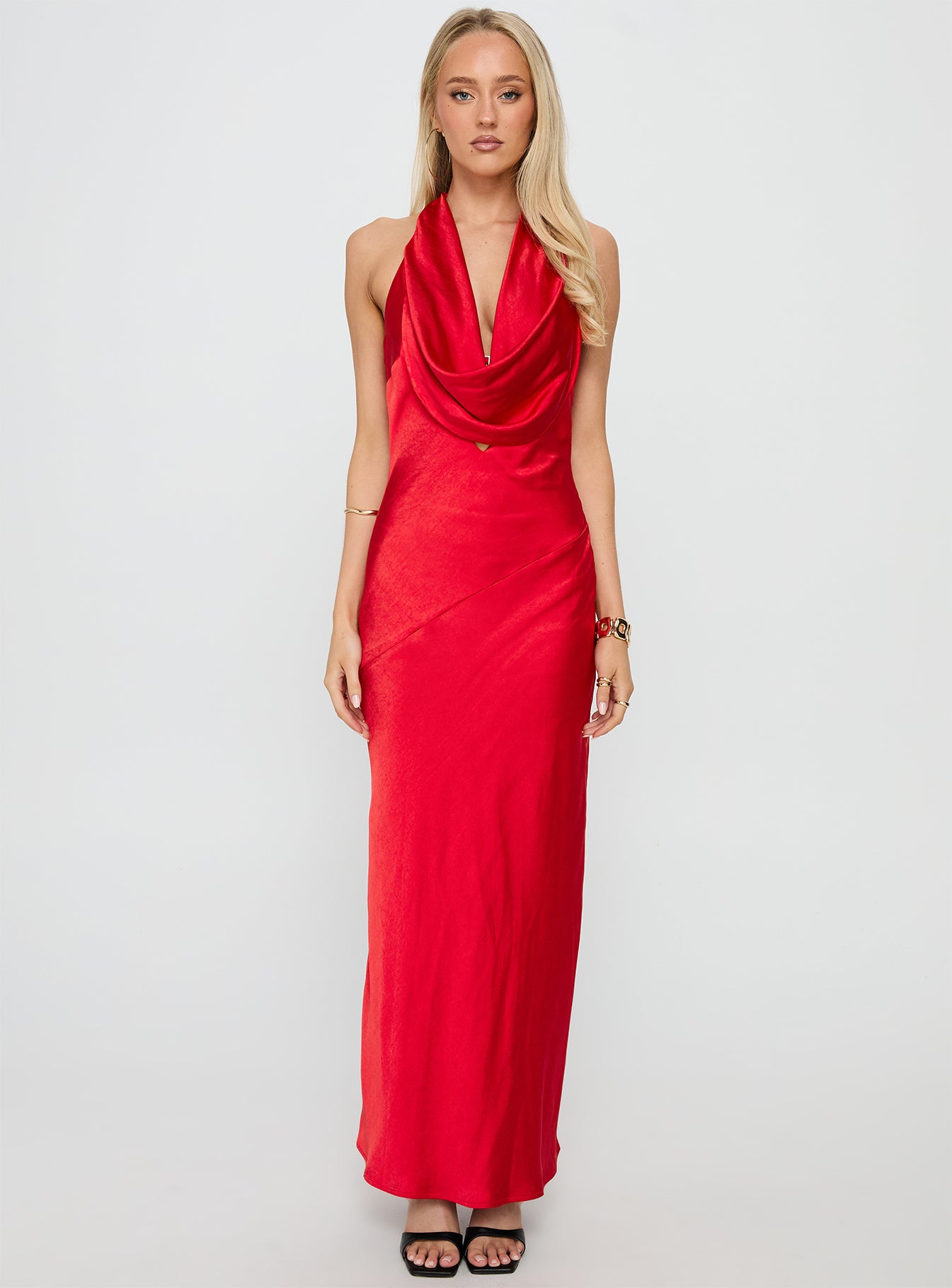 Big Deal Halter Maxi Dress Red - Image 7
