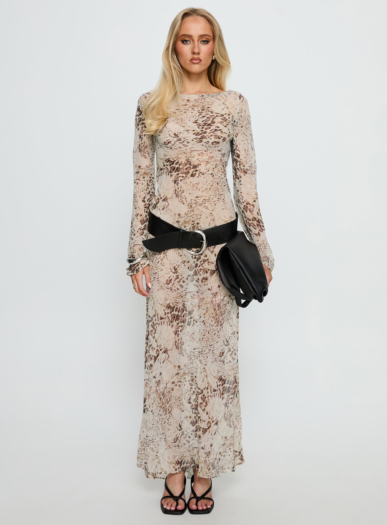 Switch Places Sheer Maxi Dress Animal - Image 7