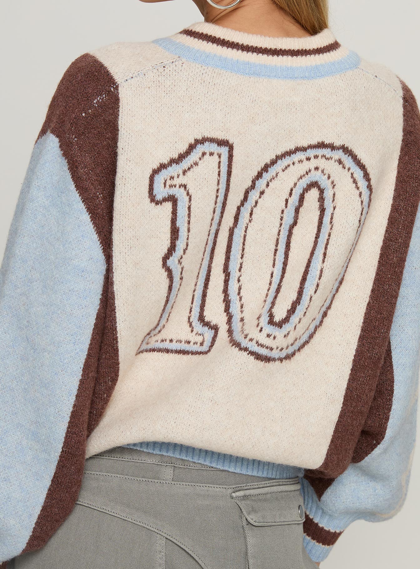 Brandyce Graphic Knit Jacket Blue Chocolate - Image 7