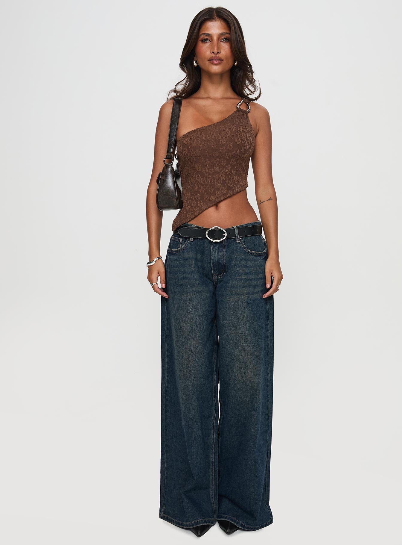 Toomba One Shoulder Top Brown - Image 7