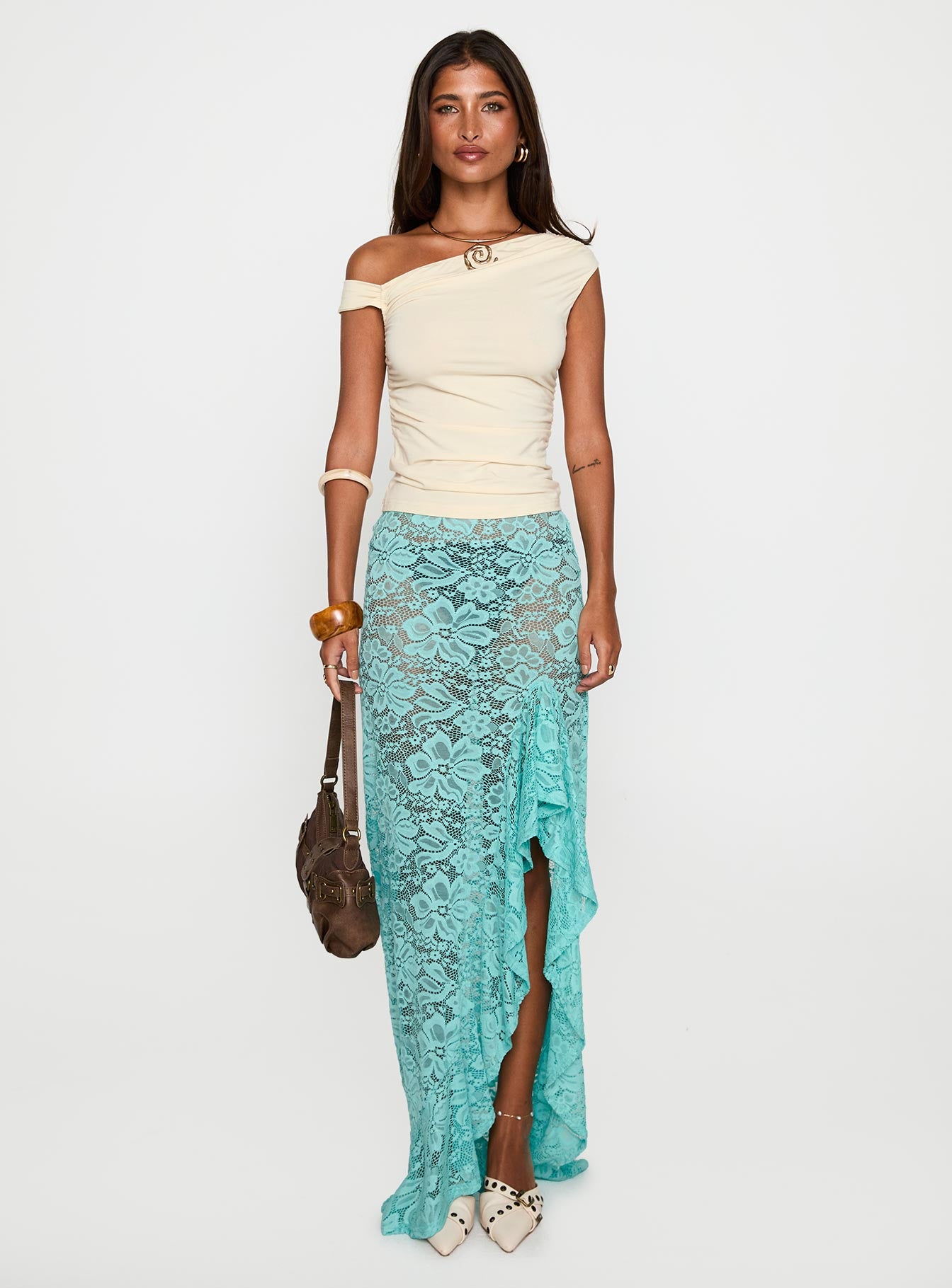 Bluemoon Lace Maxi Skirt Blue - Image 7