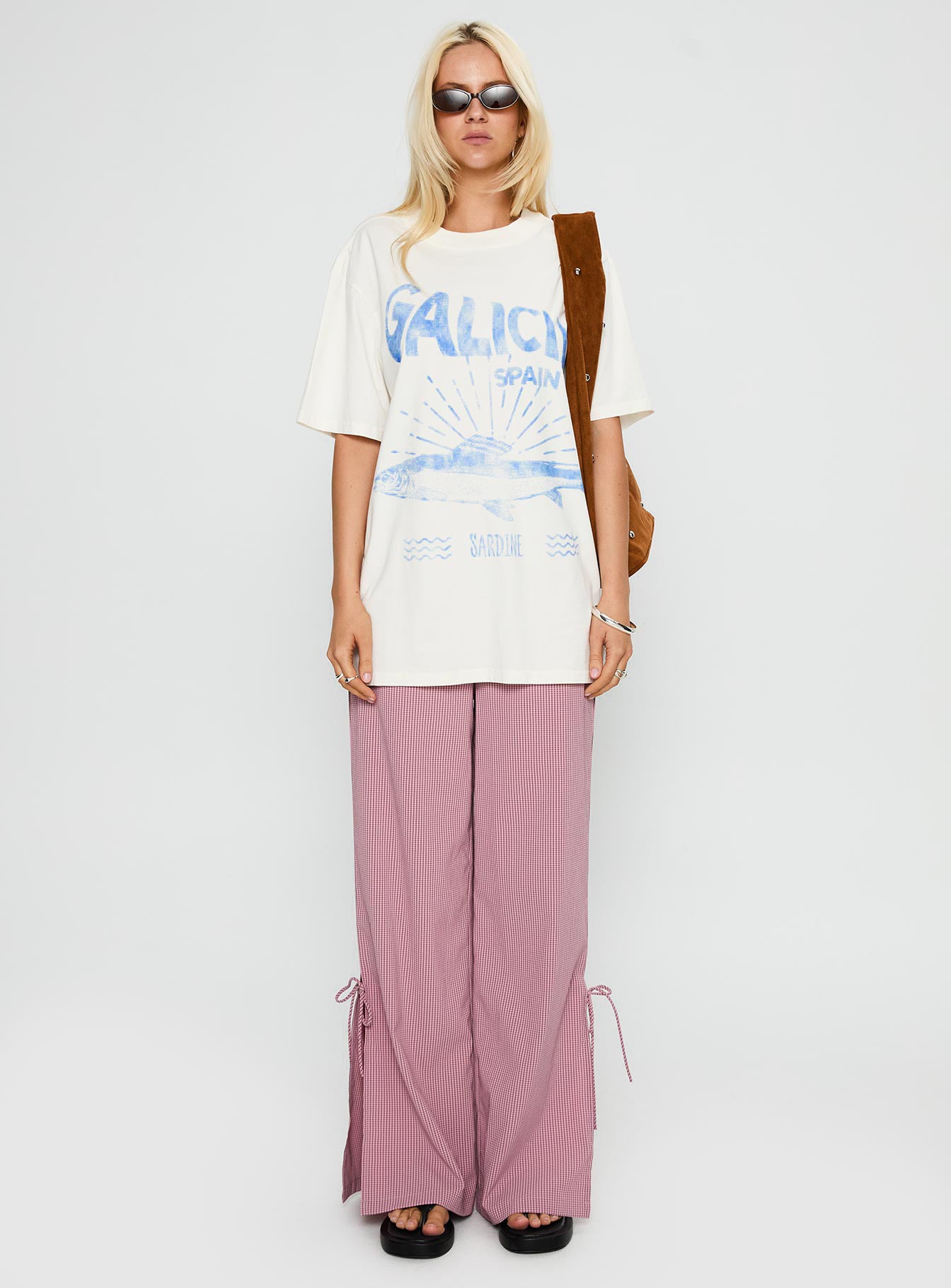 Jinxie Tie Side Pants Pink Gingham - Image 7