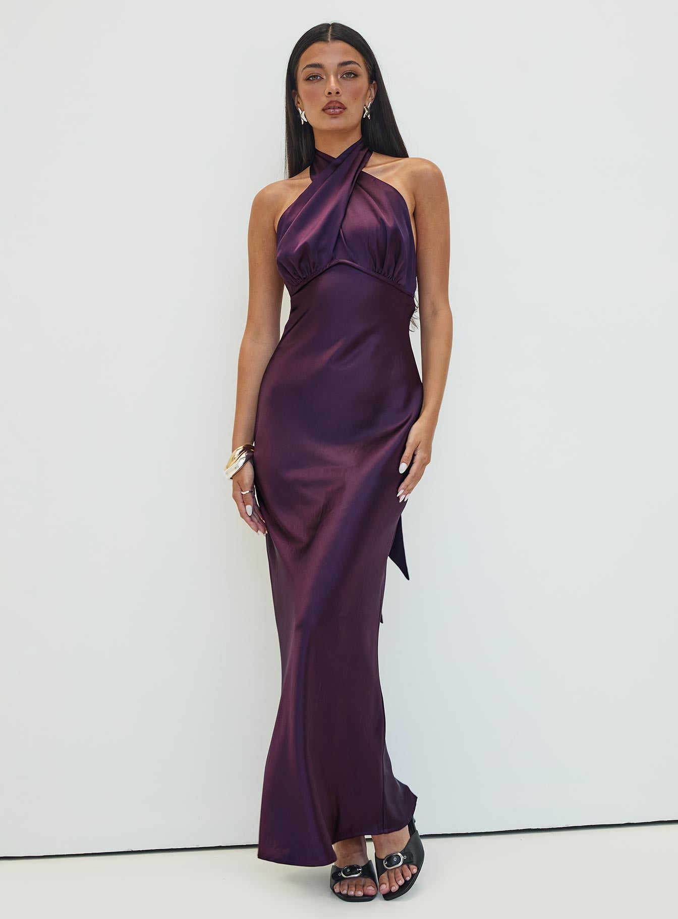 Rosaminta Halter Maxi Dress Plum - Image 6