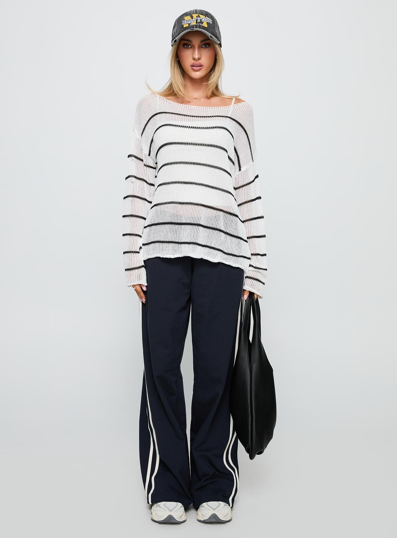 Alperton Knit Sweater Cream Stripe - Image 7