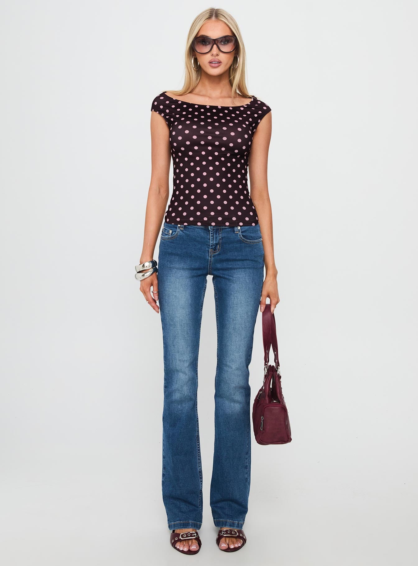 Cheirosa Off Shoulder Top Chocolate Pink - Image 7