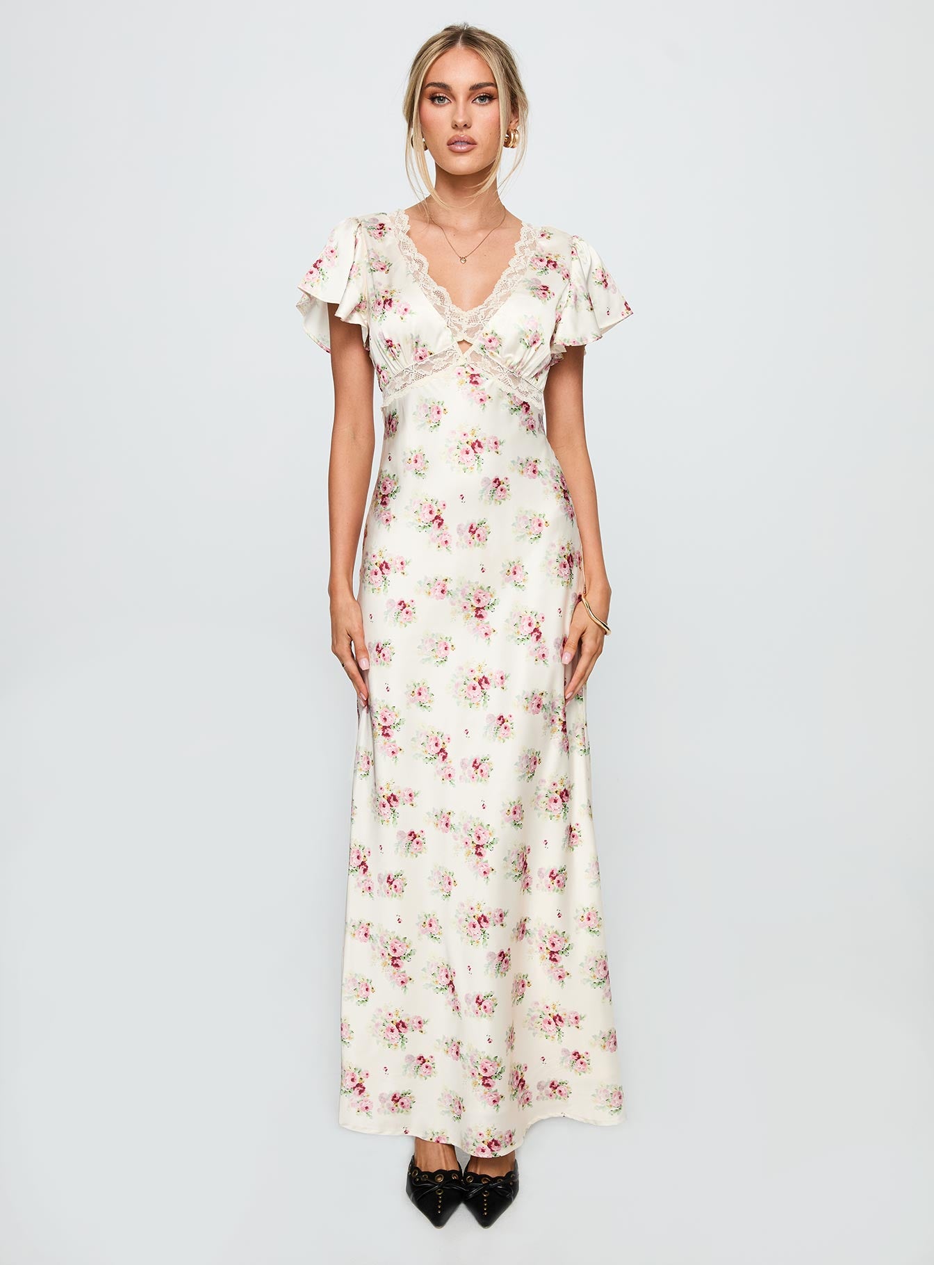 Miraselle Maxi Dress Cream Floral - Image 7