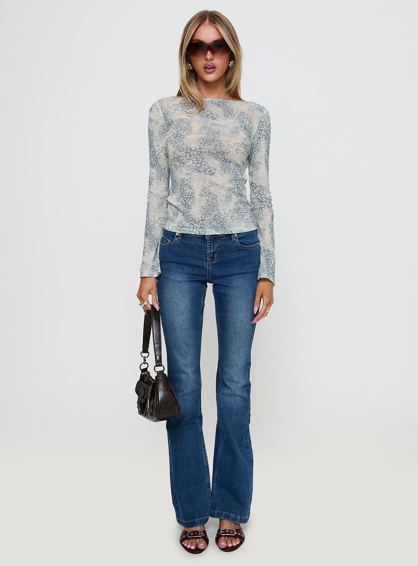 Let It Happen Boat Neck Long Sleeve Top Leopard - Image 7