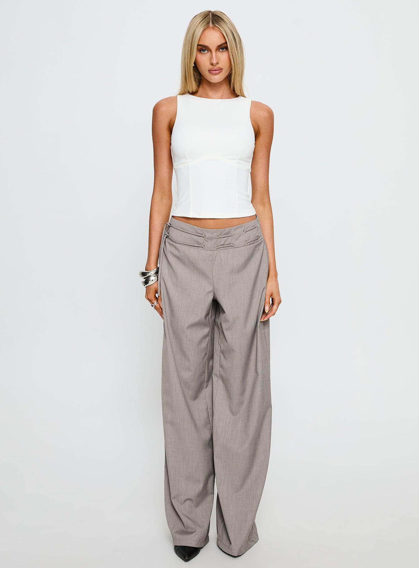 Georgetta Bust Detail Cami Top White - Image 7
