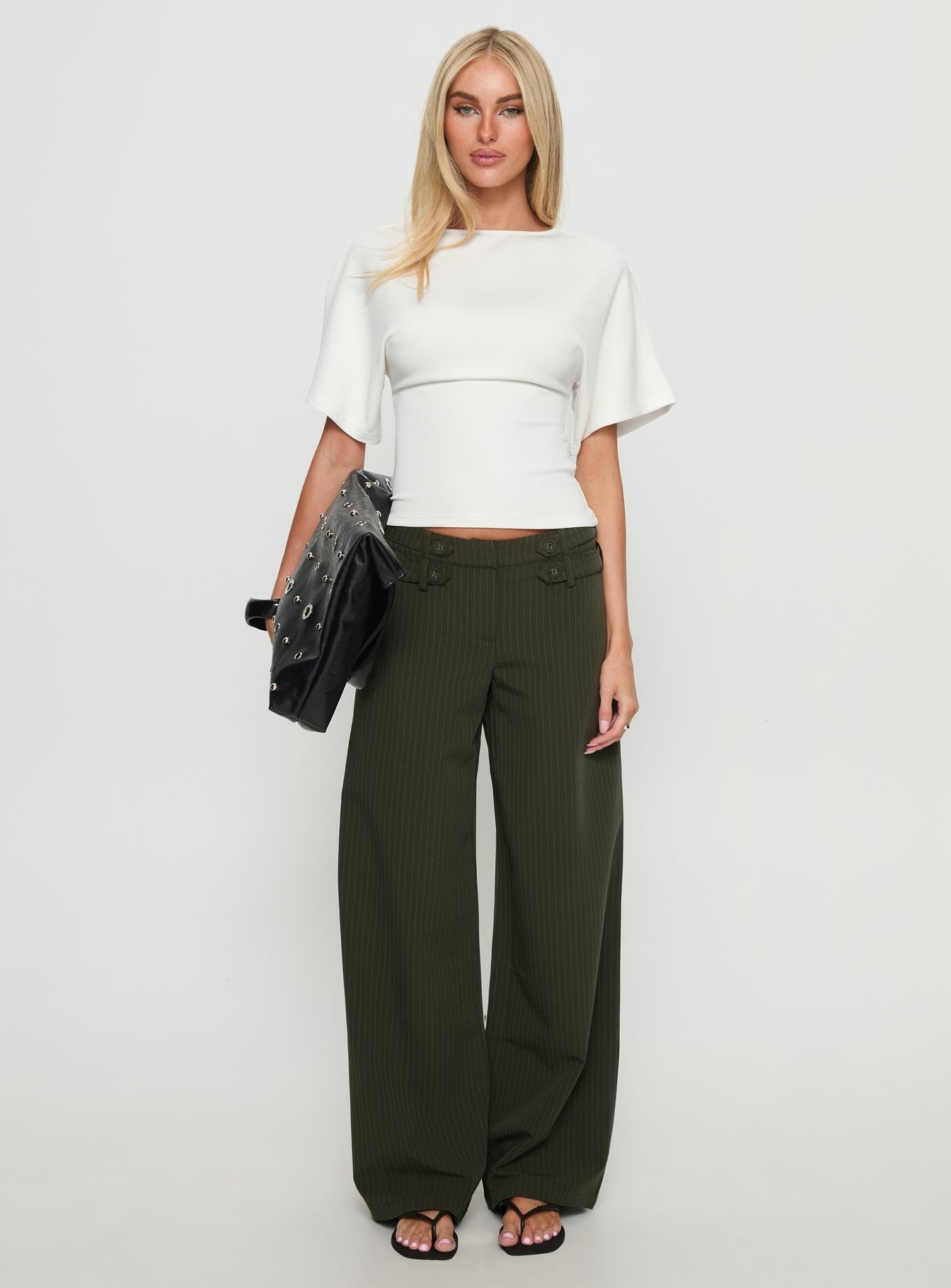 Arazia Cinched Short Sleeve Top White - Image 7