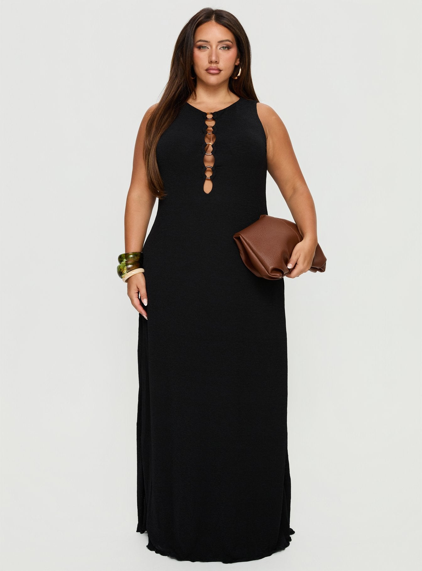 Dejonge Ring Sleeveless Maxi Dress Black Curve - Image 7