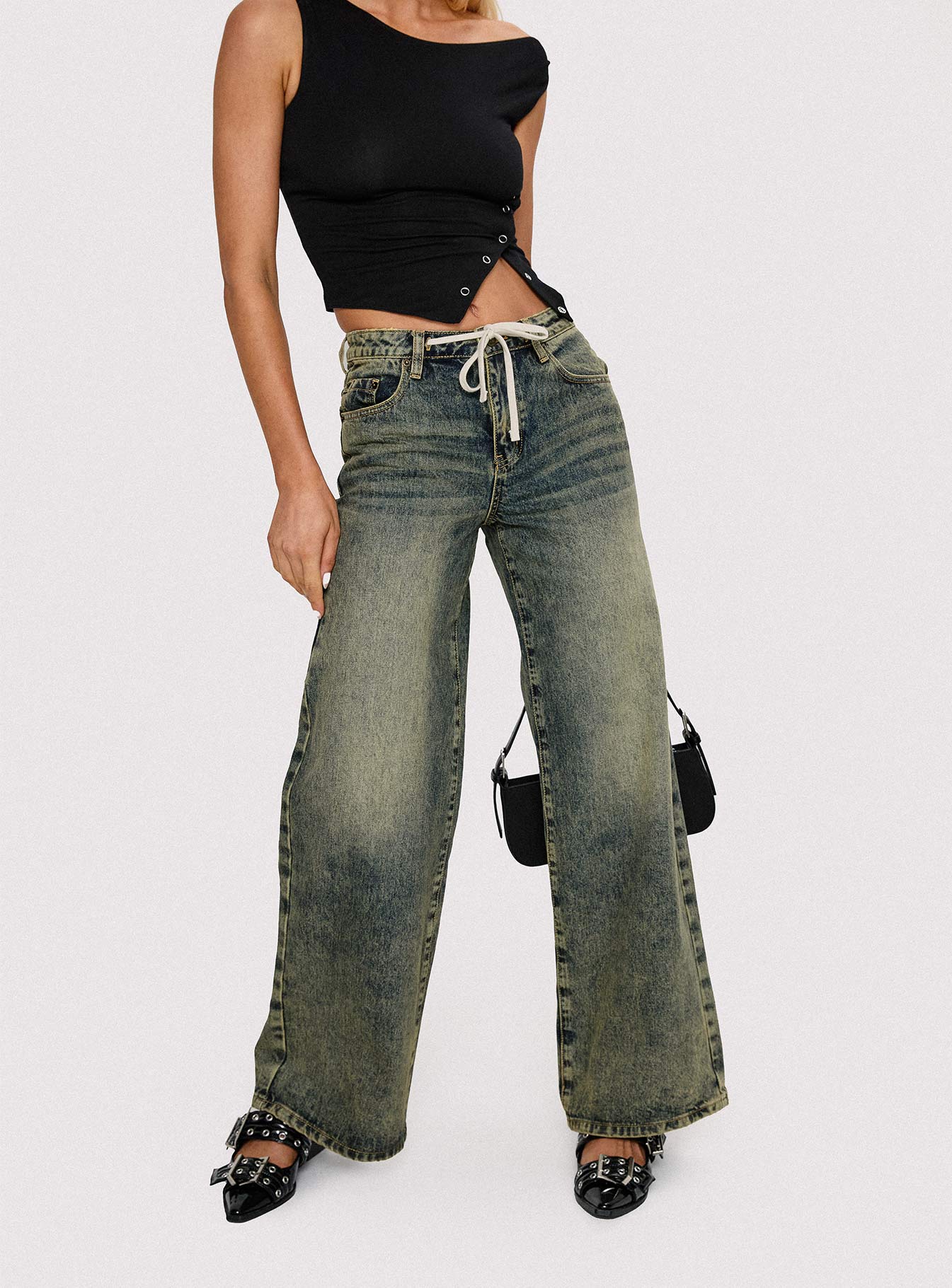 Mellowed Out Low Rise Straight Leg Jeans Antique Wash - Image 8