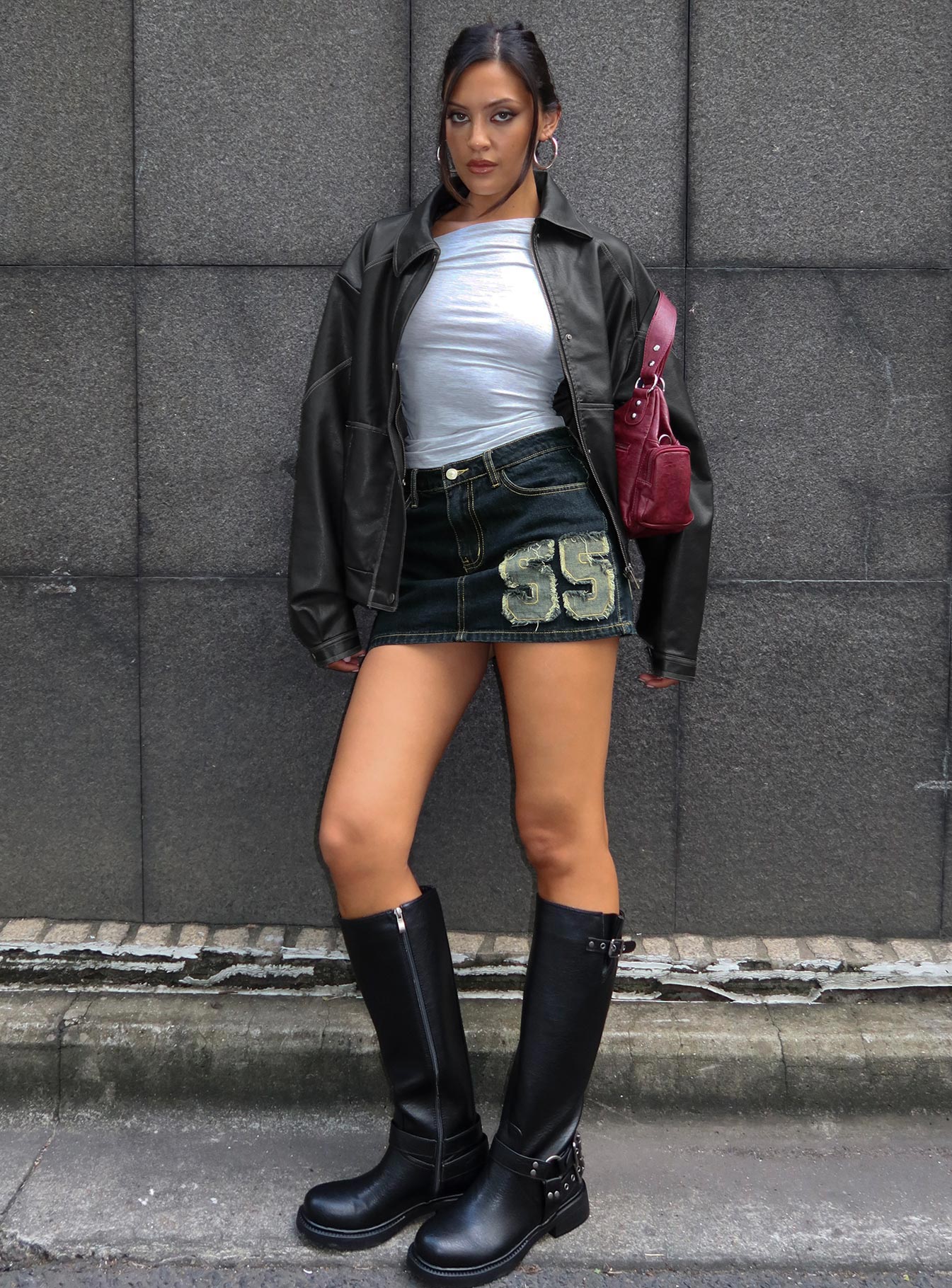 Jaxton Faux Leather Jacket Black - Image 9