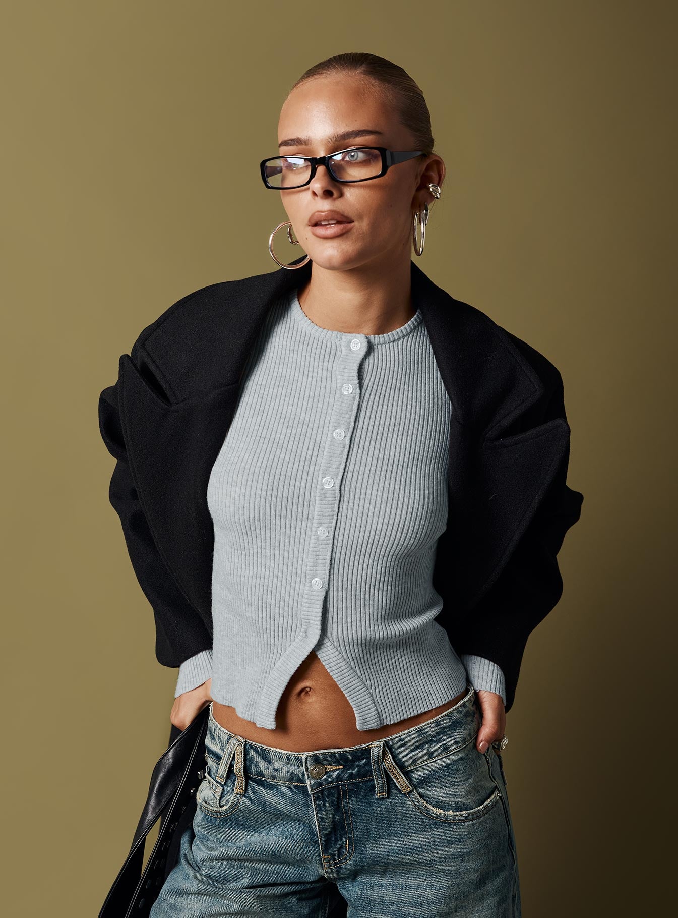 Suzu Long Sleeve Knit Top Grey - Image 10