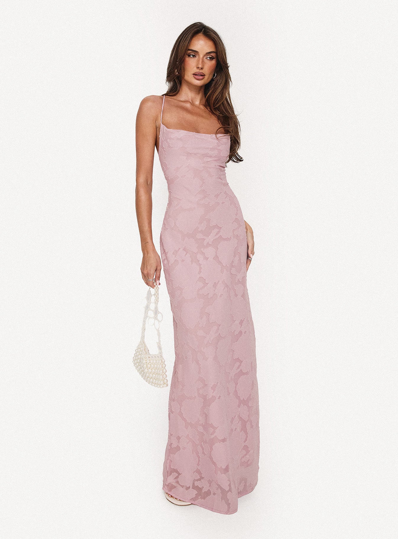 Celena Maxi Dress Light Pink Burnout - Image 8