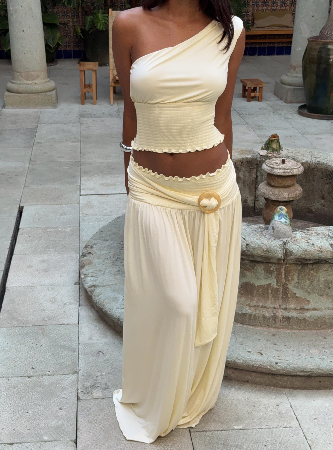 Full Orbit One Shoulder Top Cream - Image 8