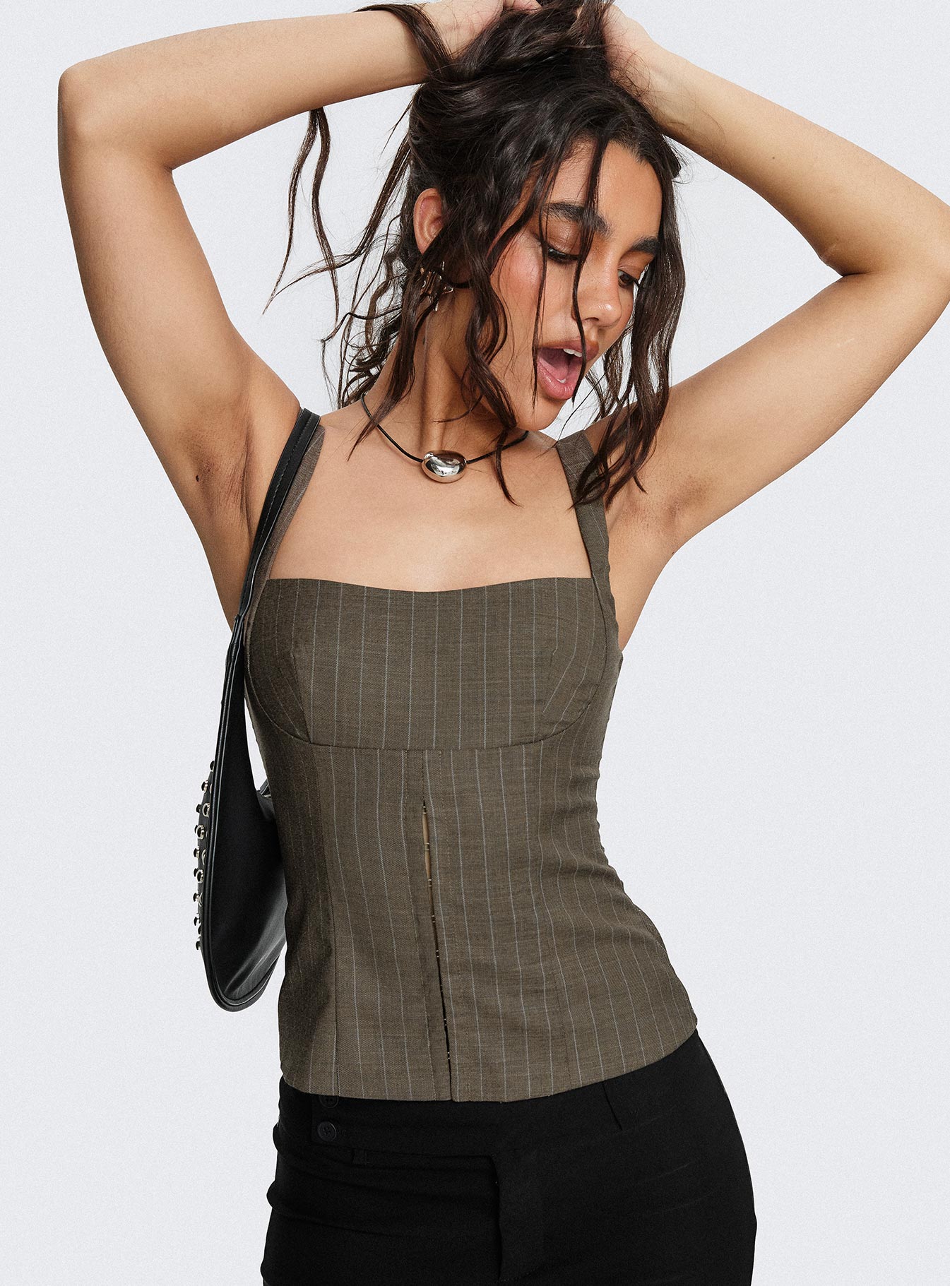 Nylen Tailored Suiting Top Brown Pinstripe - Image 8