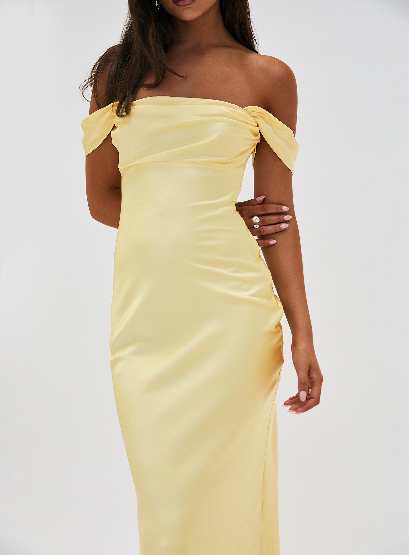 Azura Off The Shoulder Maxi Dress Yellow - Image 8
