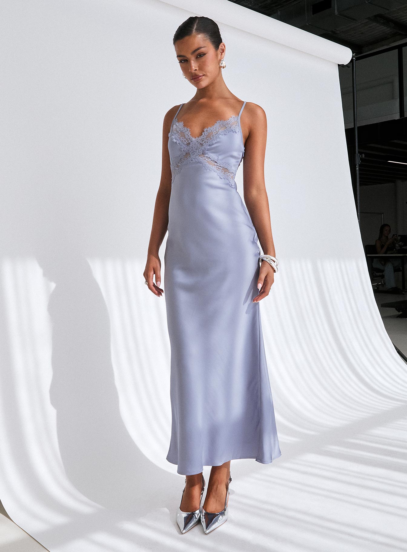 Treasure Bias Cut Maxi Dress Blue - Image 8