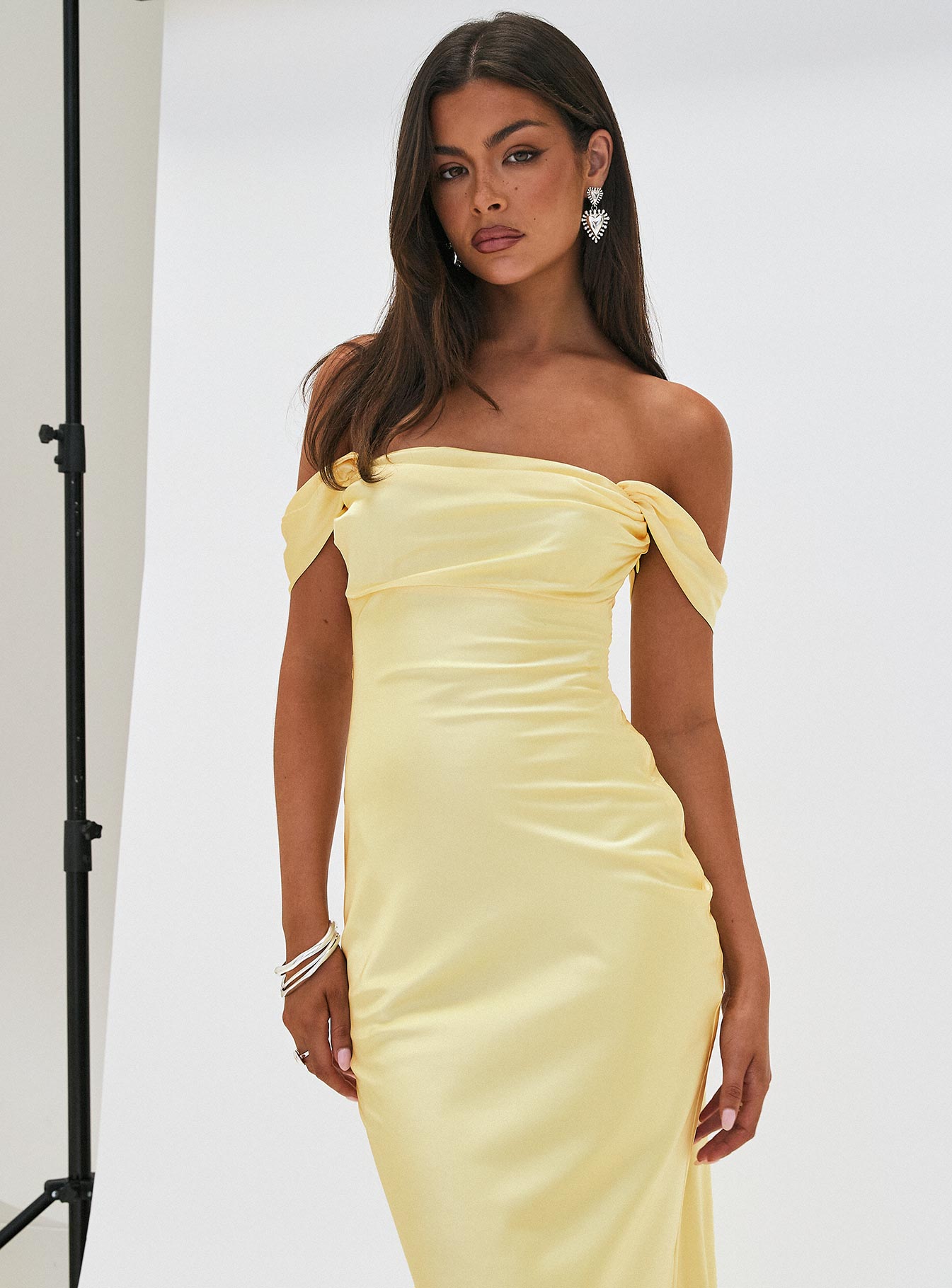 Azura Off The Shoulder Maxi Dress Yellow - Image 9