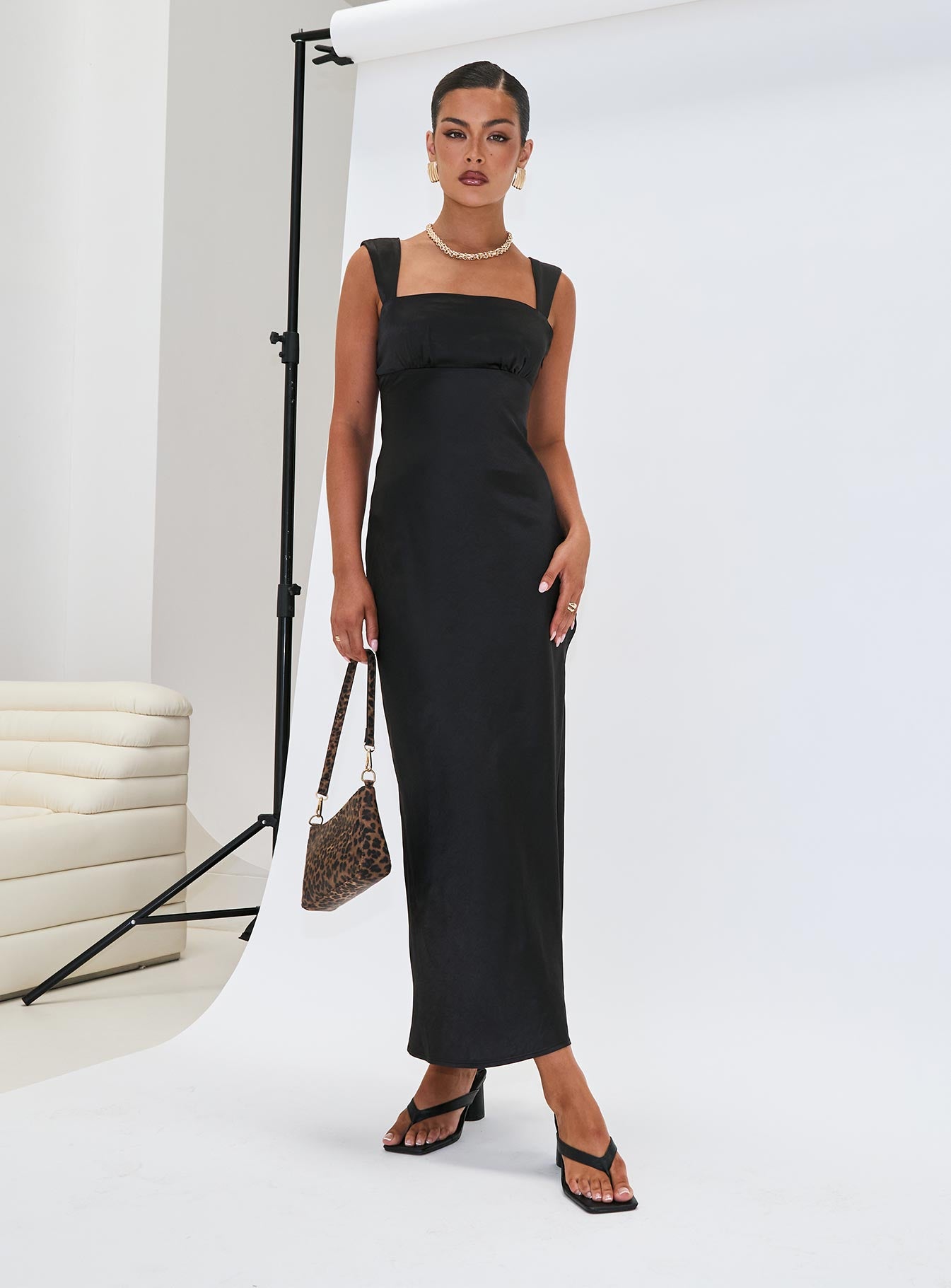 Radioactive Bias Cut Maxi Dress Black - Image 9