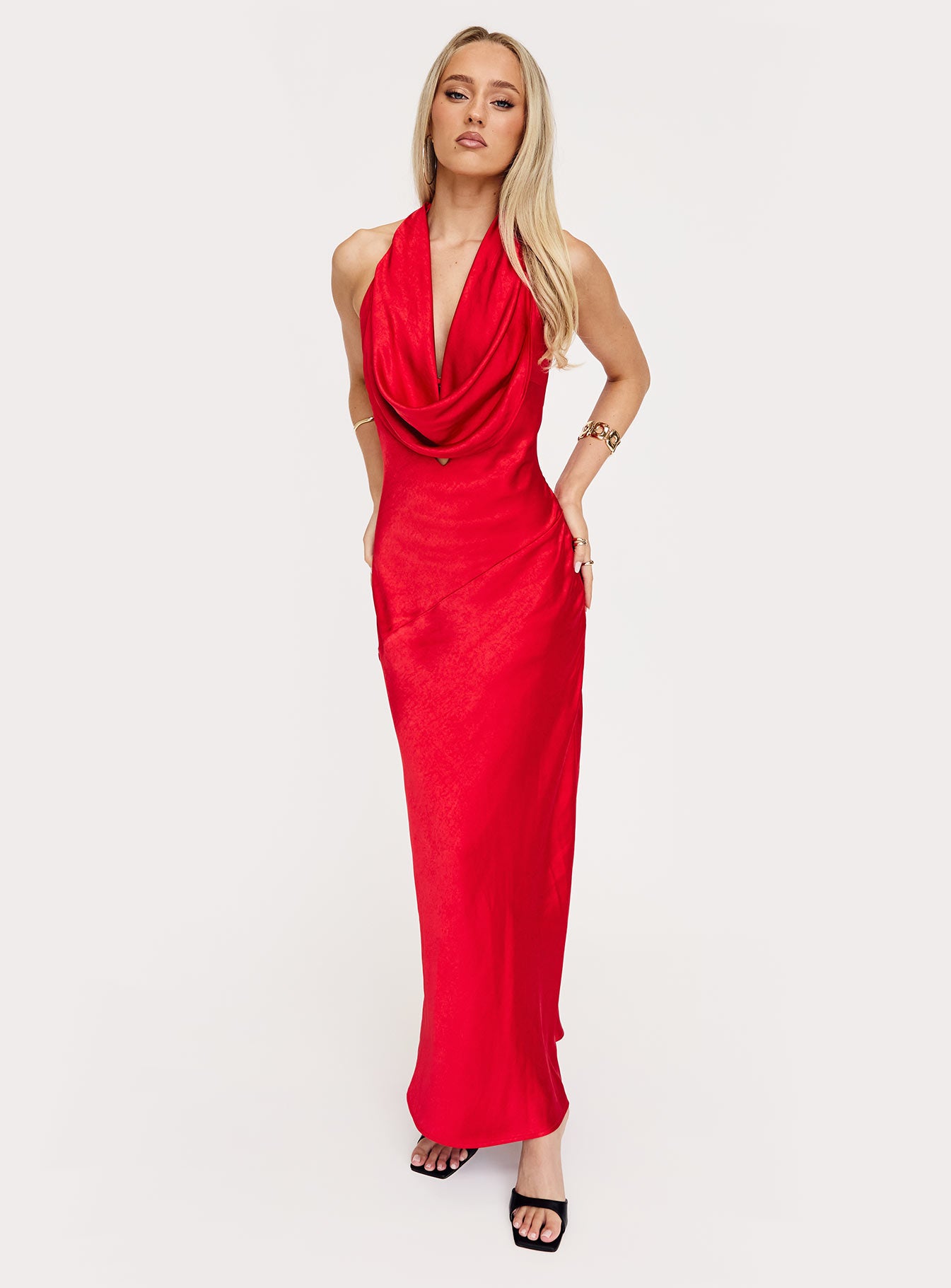 Big Deal Halter Maxi Dress Red - Image 9