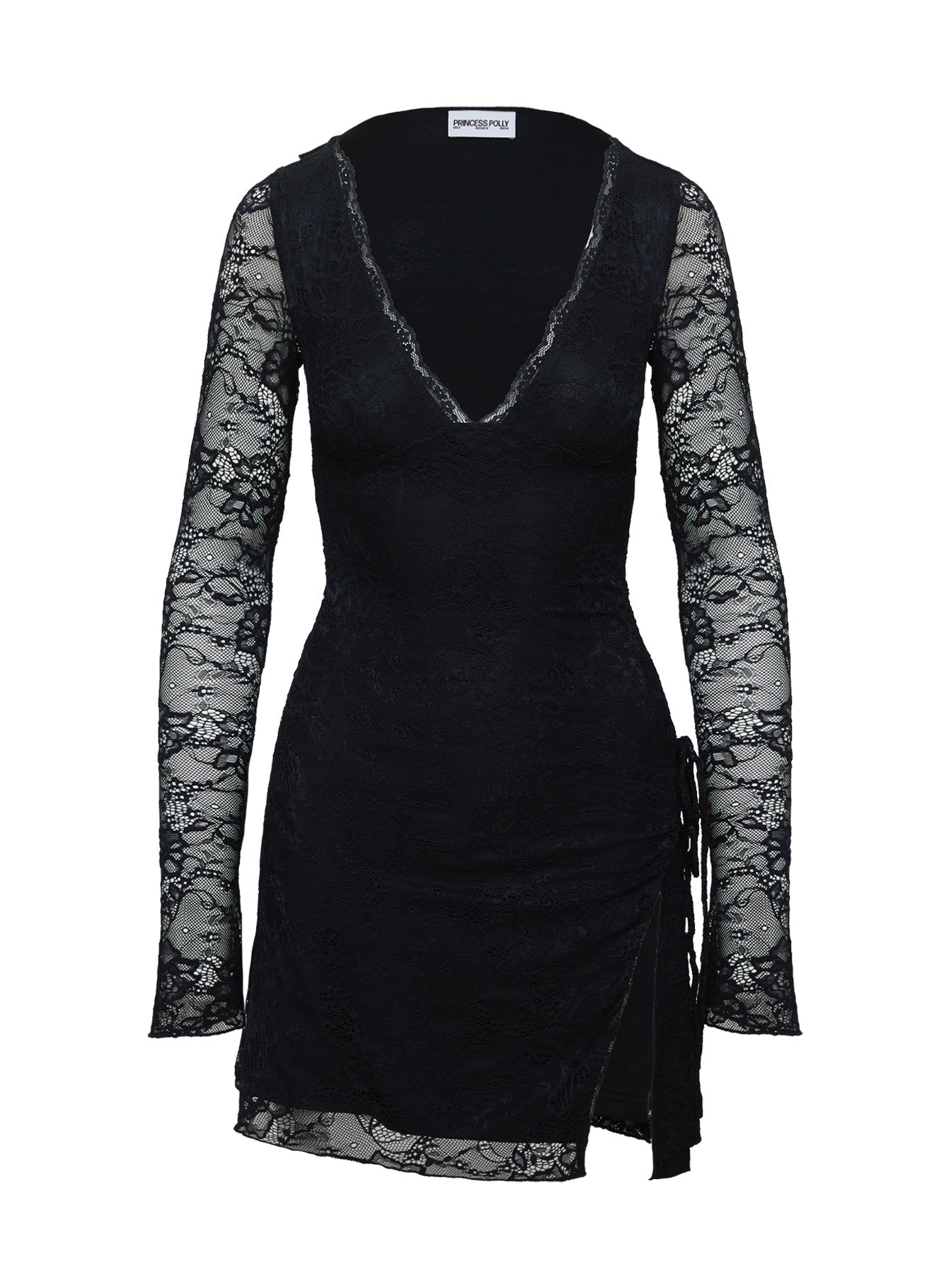 Airabella Lace Mini Dress Black - Image 5