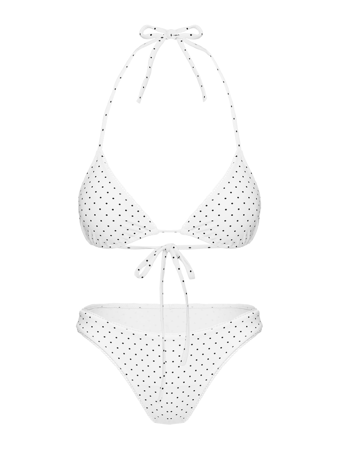 Jenner Triangle Bikini Top White Black - Image 5