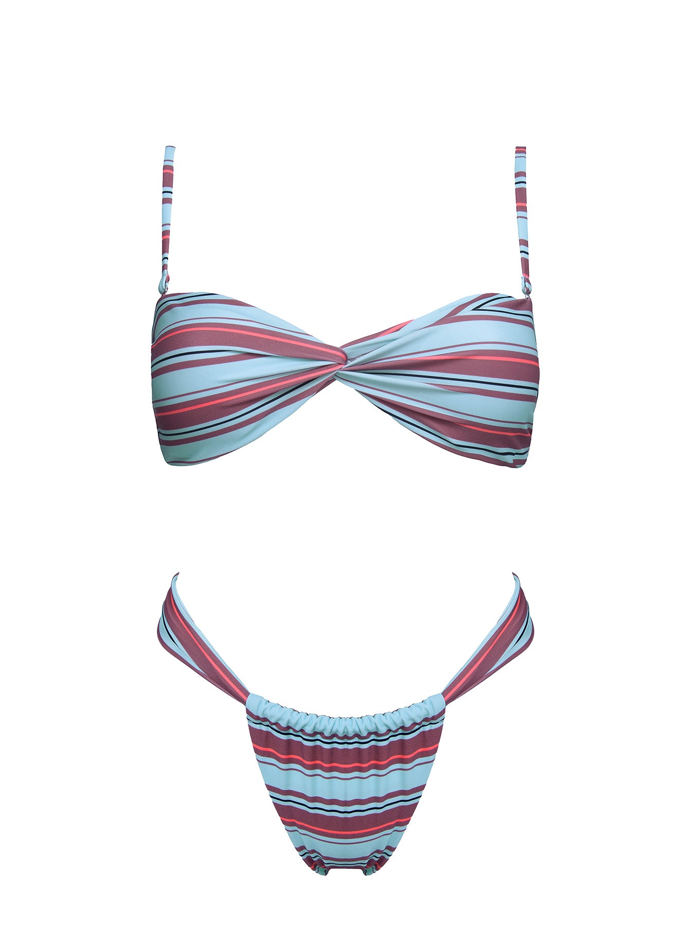 Amplitude Bikini Top Blue Brown Stripe - Image 5