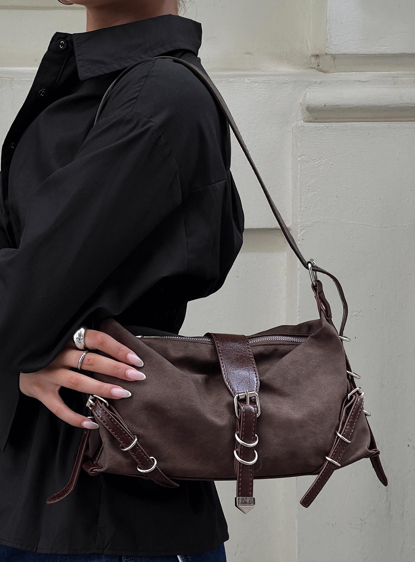 Anatolius Shoulder Bag Washed Brown - Image 8