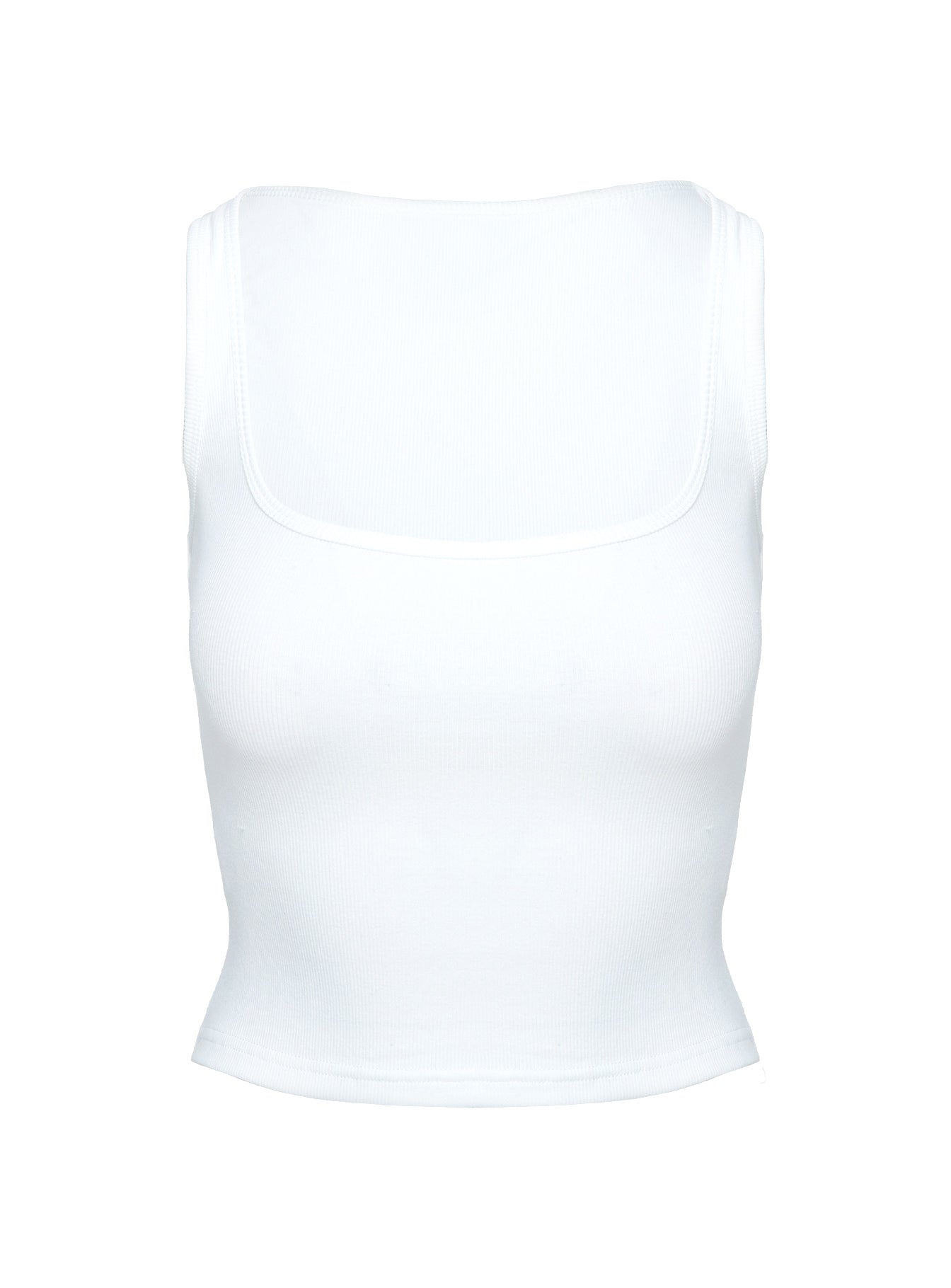 Baseline Square Neck Rib Tank Top White - Image 13