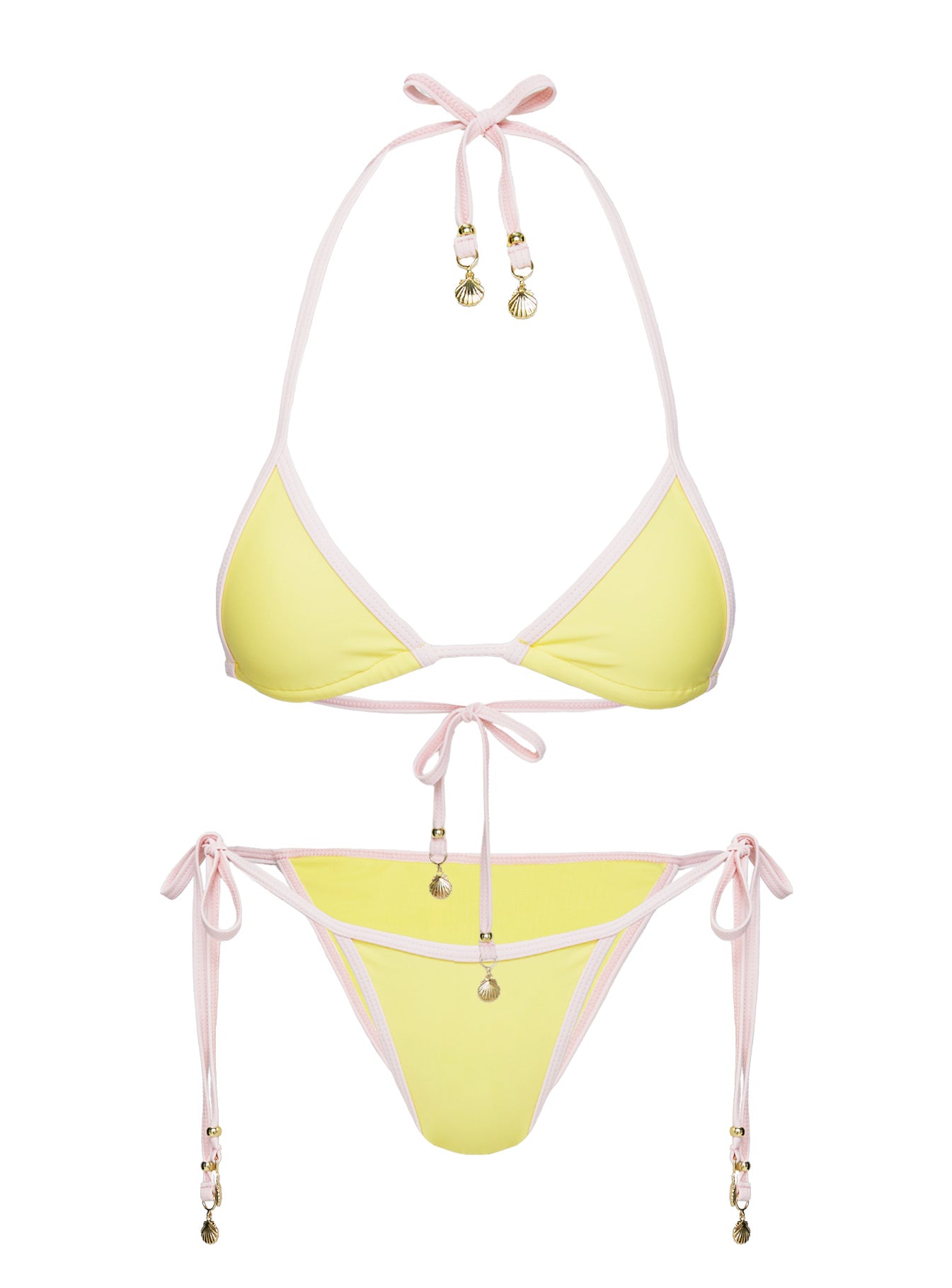 Beasley Tie Side Bikini Bottoms Yellow Pink - Image 5
