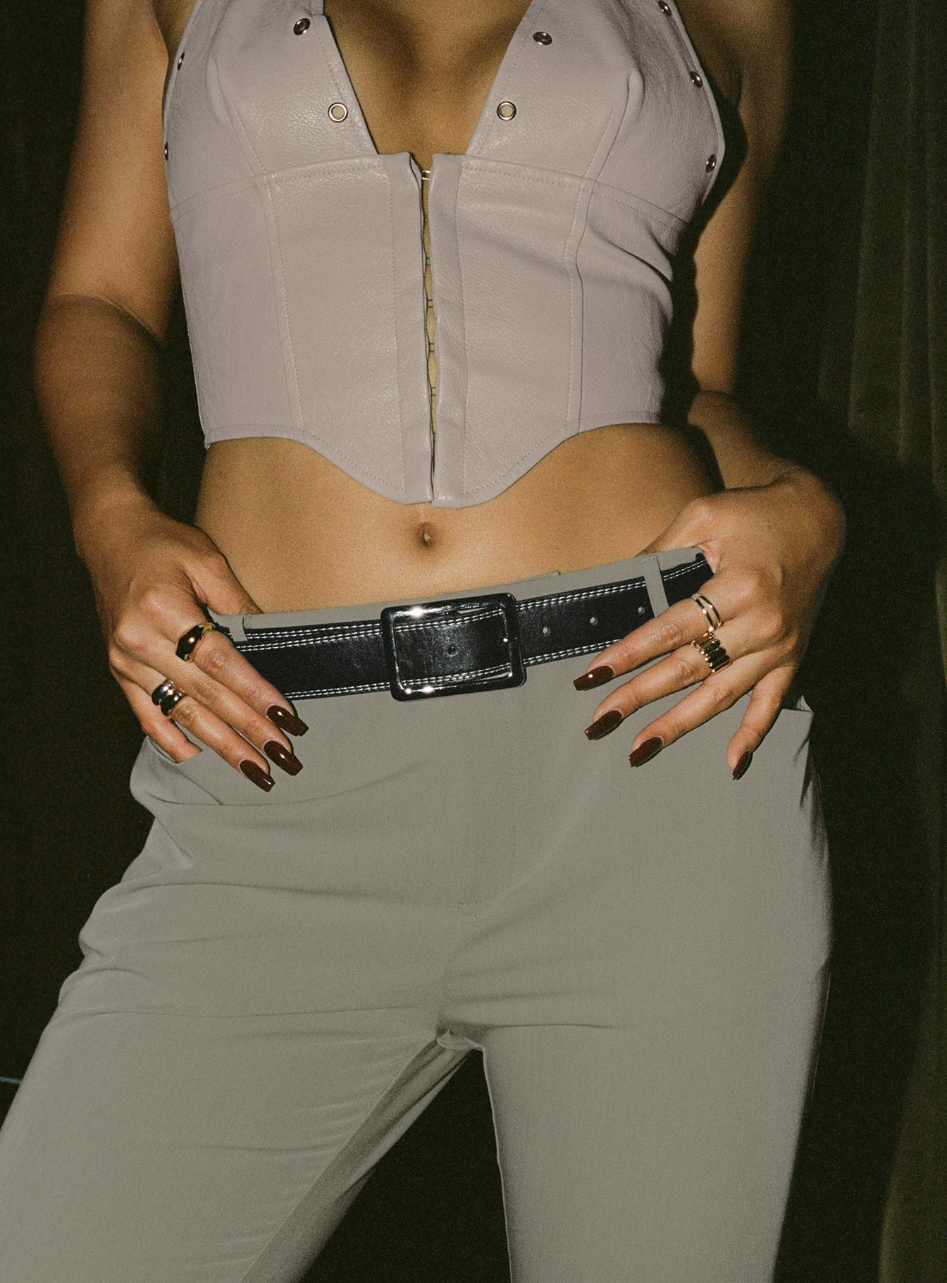 Sydney Contrast Stitch Belt Black - Image 4