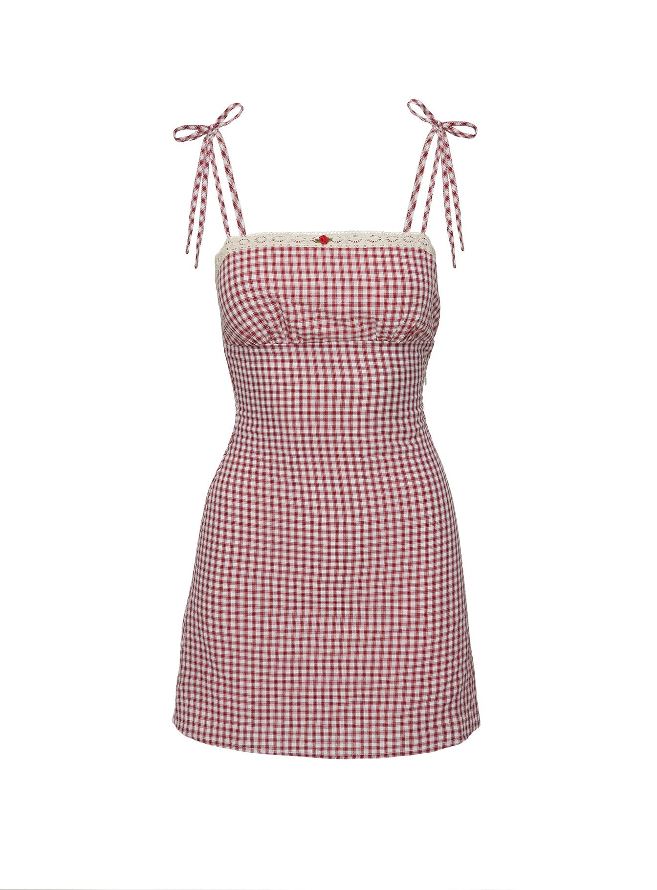 Burkes Mini Dress Red Check - Image 11