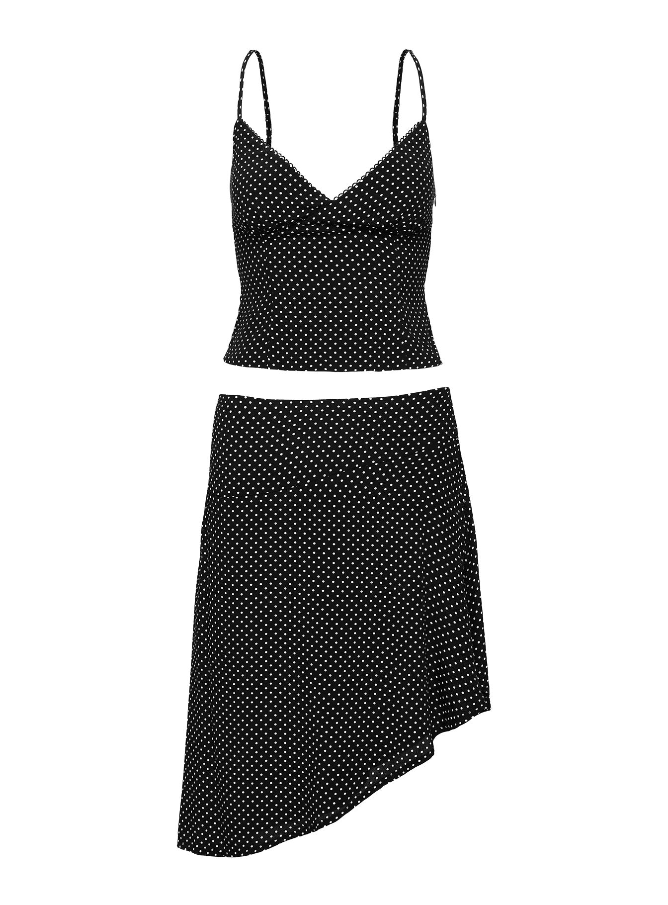Cabernet Asymmetrical Set Black Polka - Image 6