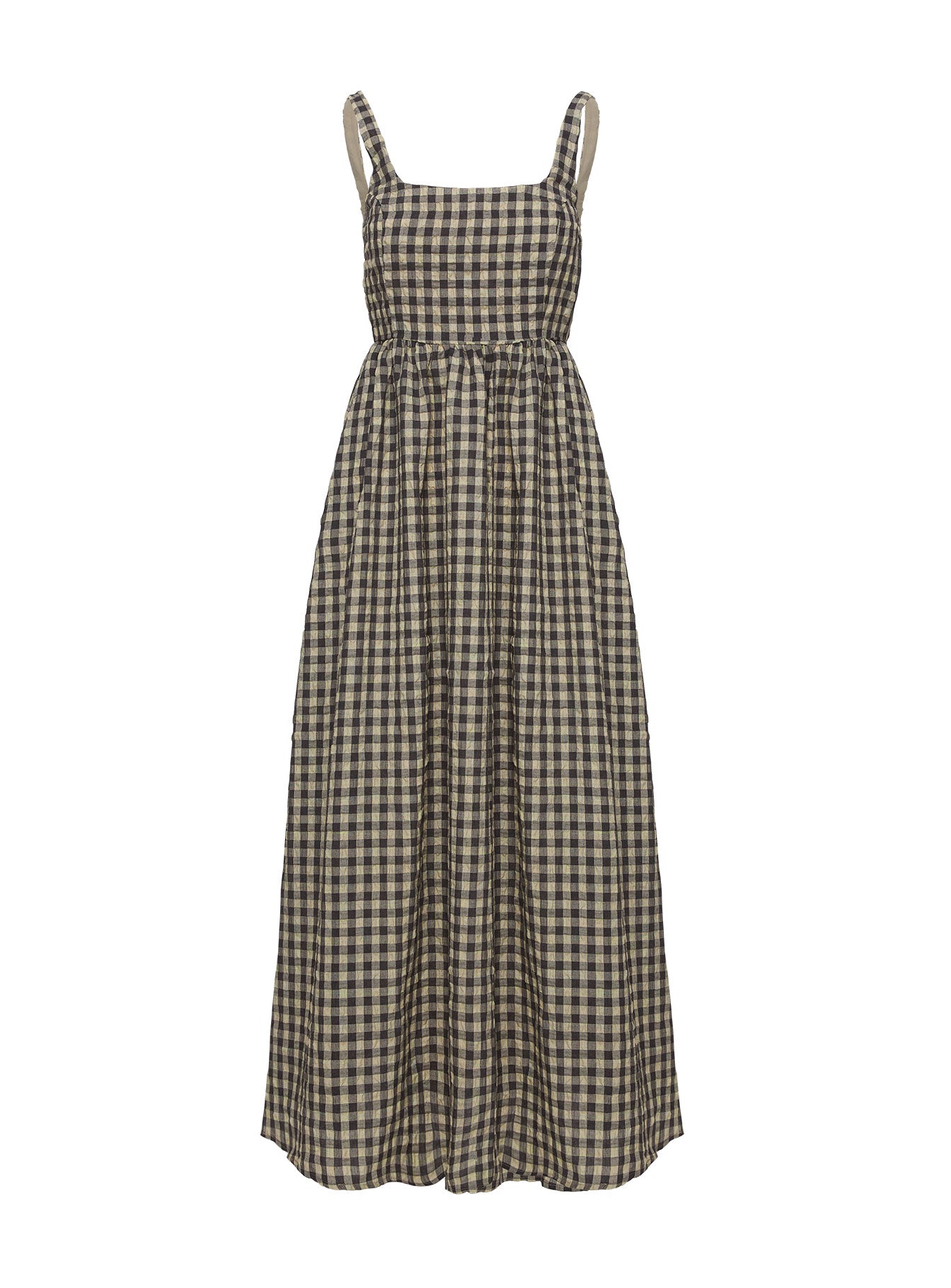Cartmel Check Maxi Dress Black Cream - Image 11
