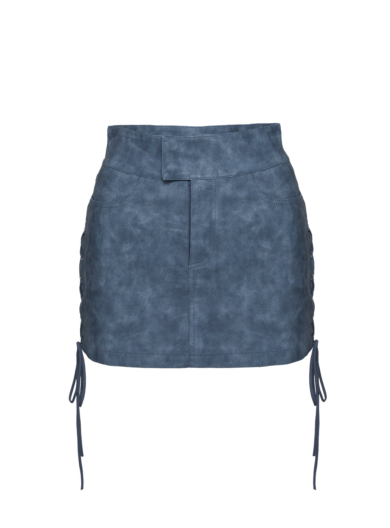 Ceejay Faux Leather Mini Skirt Slate - Image 11