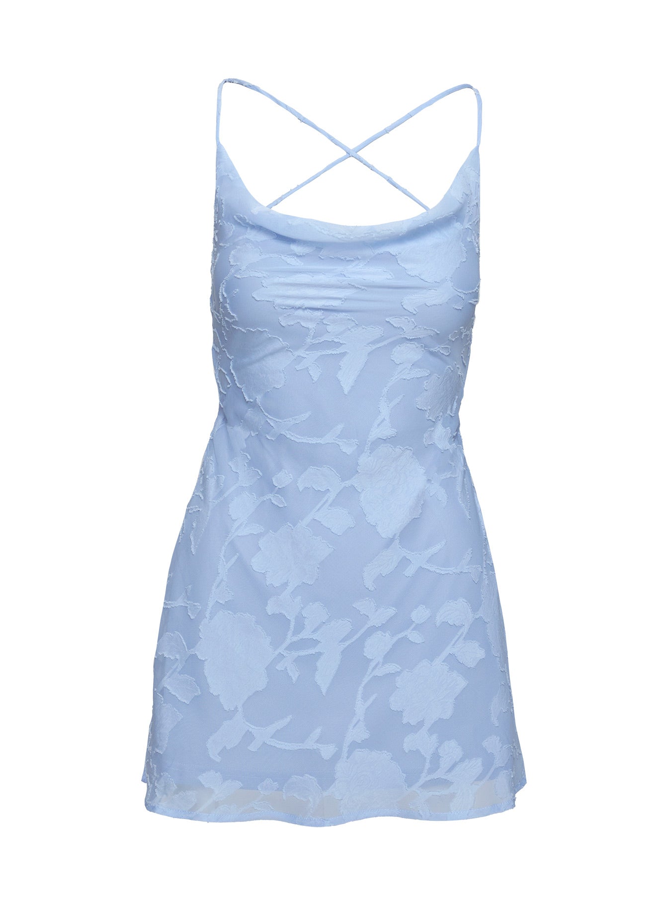 Celena Mini Dress Light Blue Burnout Petite - Image 5