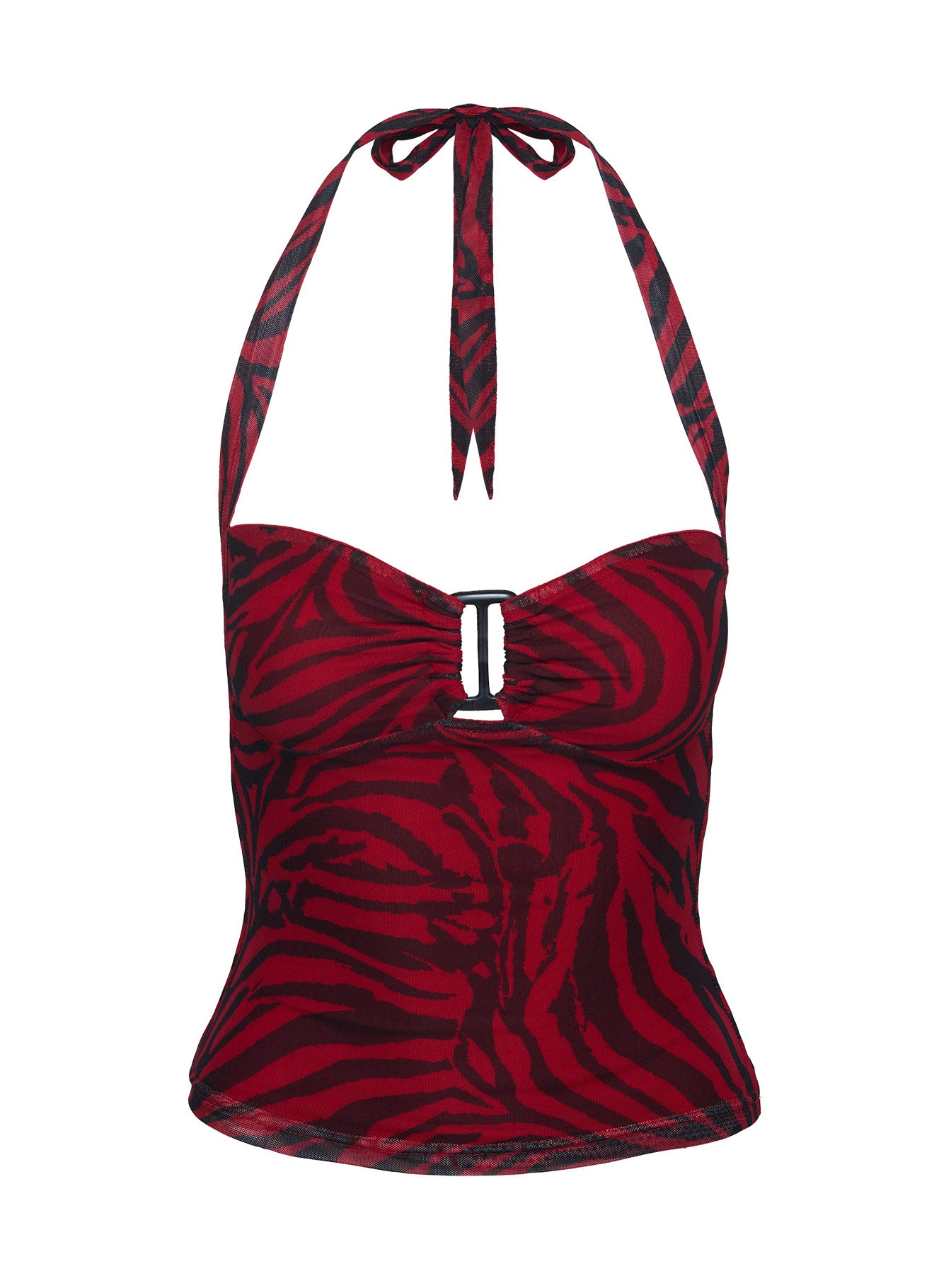 Cielo Mesh Halter Top Red Zebra - Image 13
