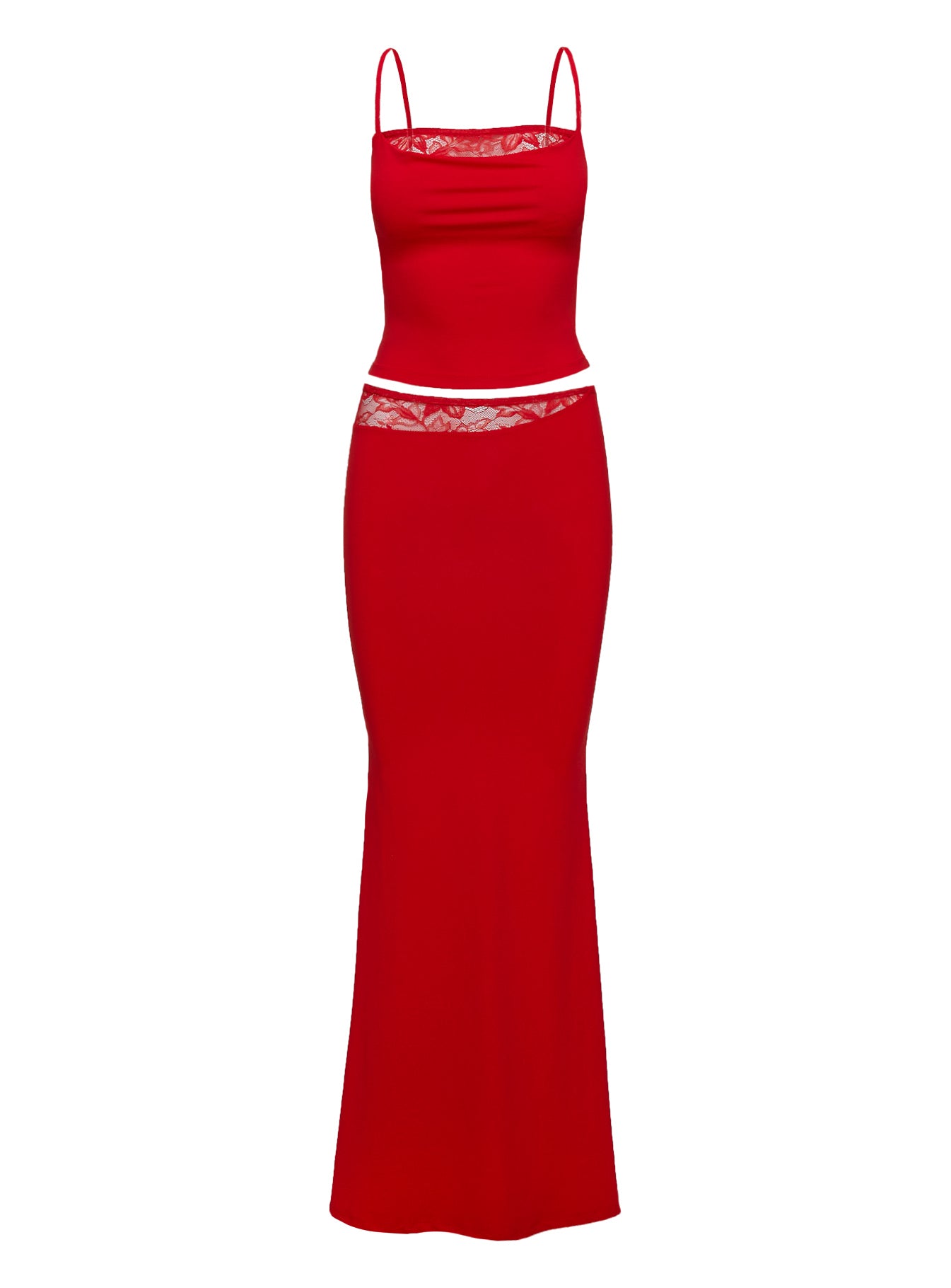 Desires Lace Detail Set Red - Image 5
