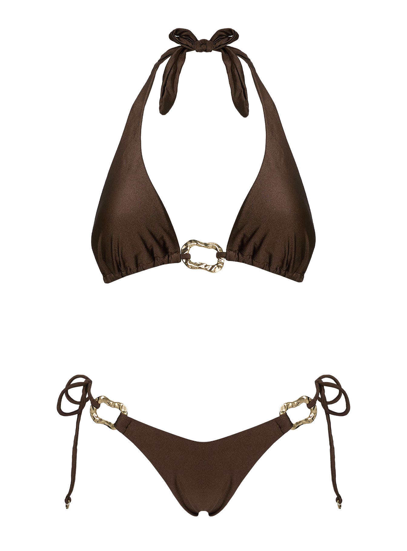 Fianna Hardware Tie Side Bikini Bottoms Brown - Image 5