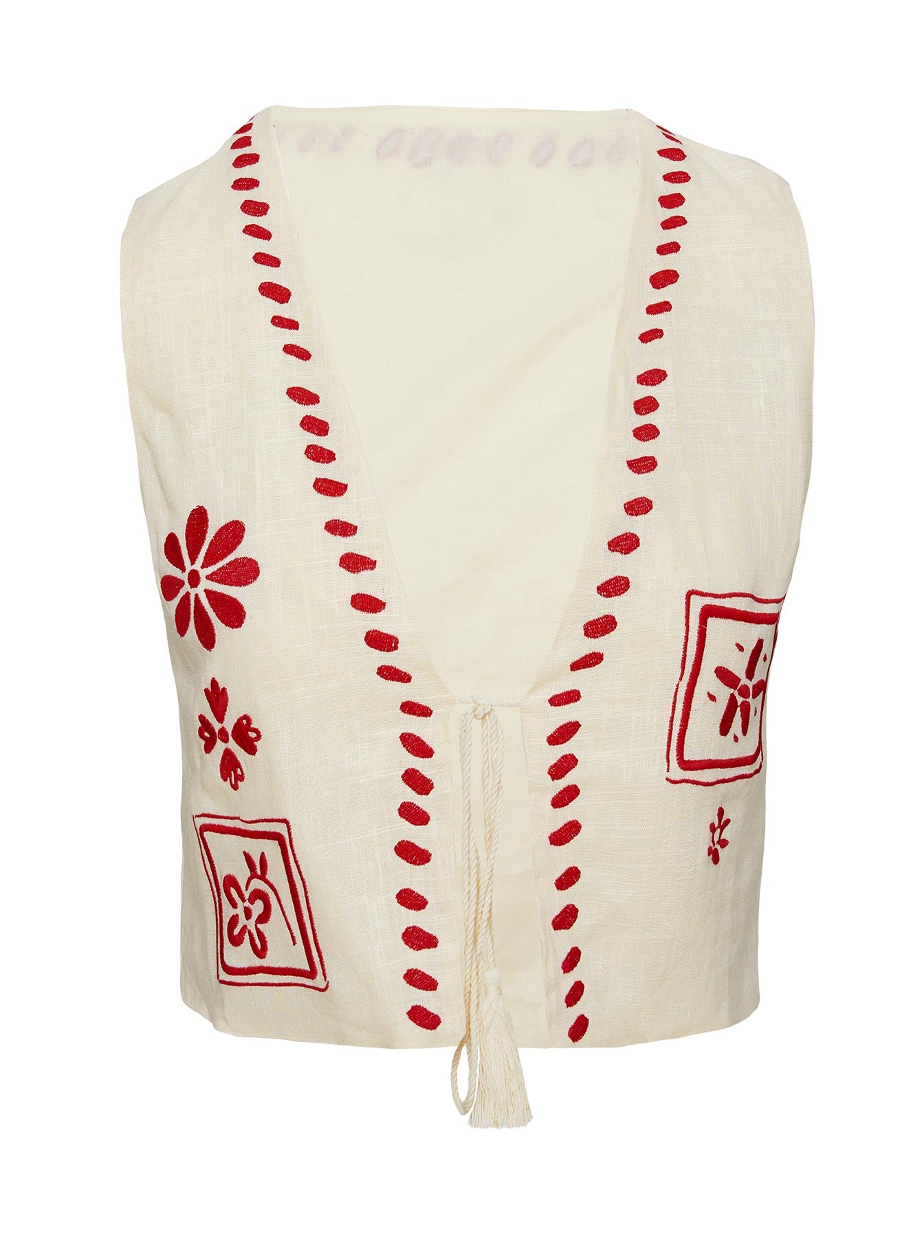 Grazia Vest Top Cream Red - Image 11