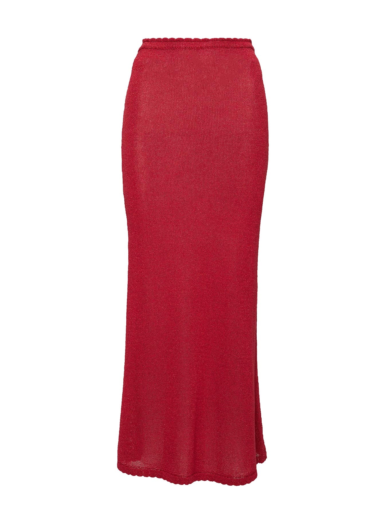 Hugs Kisses Knit Maxi Skirt Red - Image 8