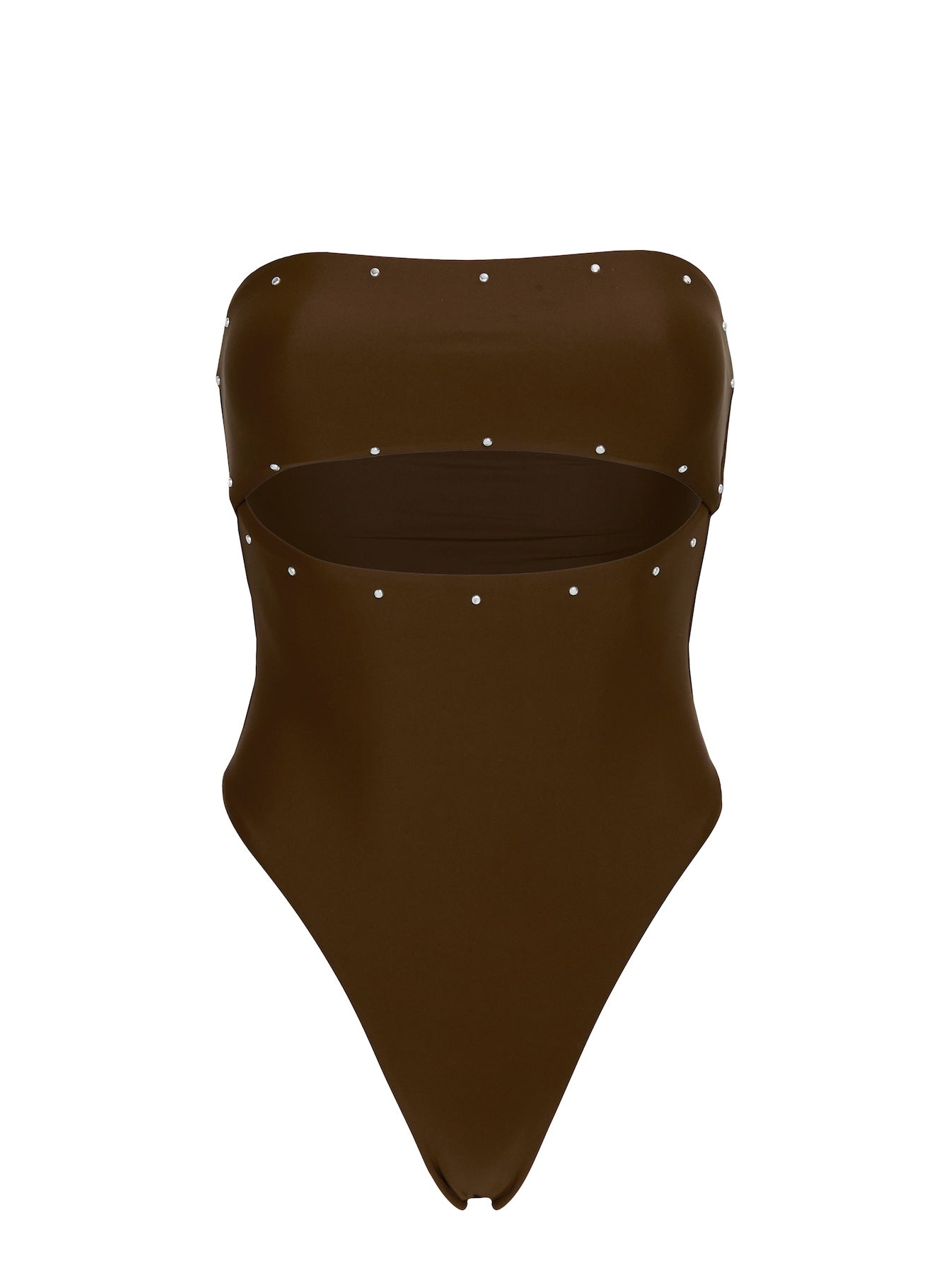 Imika Keyhole Stud One Piece Bikini Brown - Image 5