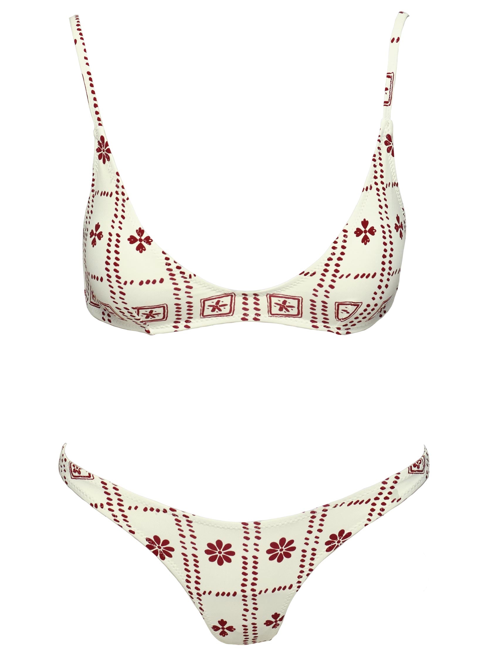 Juliette Bikini Top White Red - Image 5
